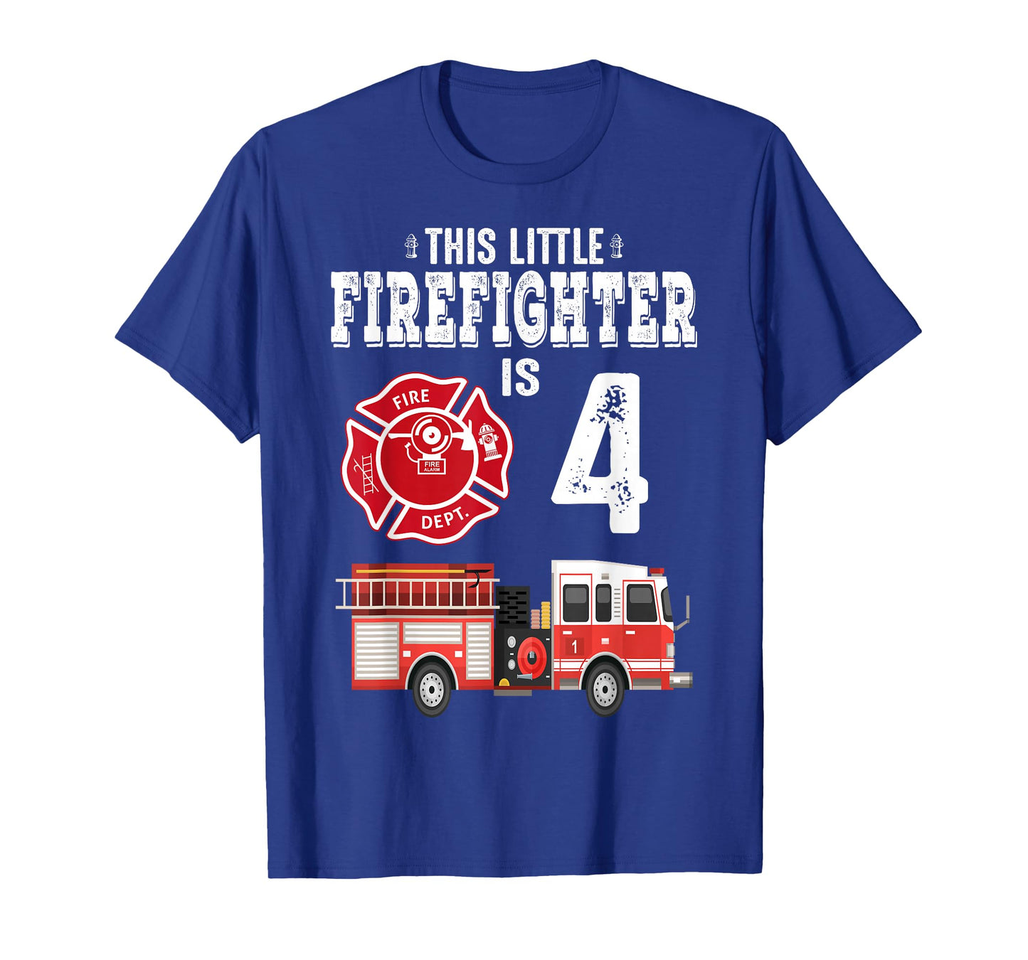 Sound The Alarm I'm 4 Funny Future Firefighter Birthday T-Shirt