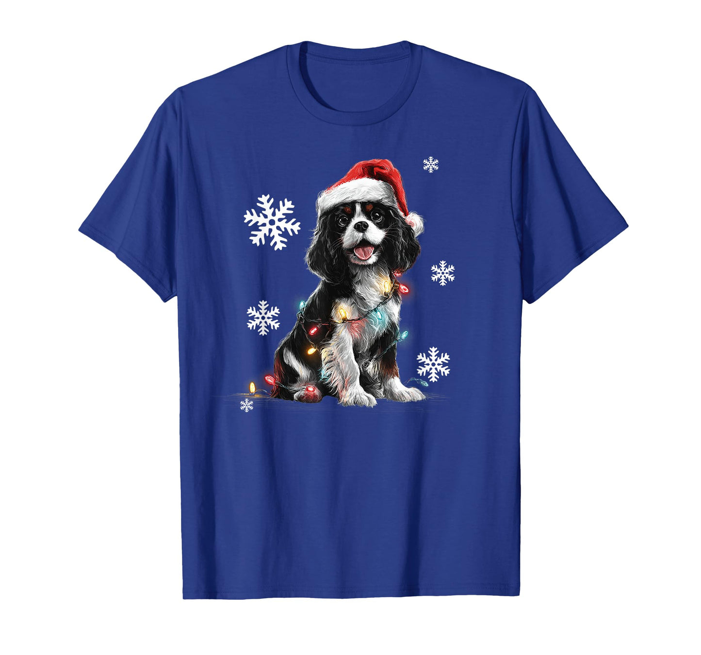 Cute Cavalier King Charles Spaniel Christmas Lights Xmas Dog T-Shirt