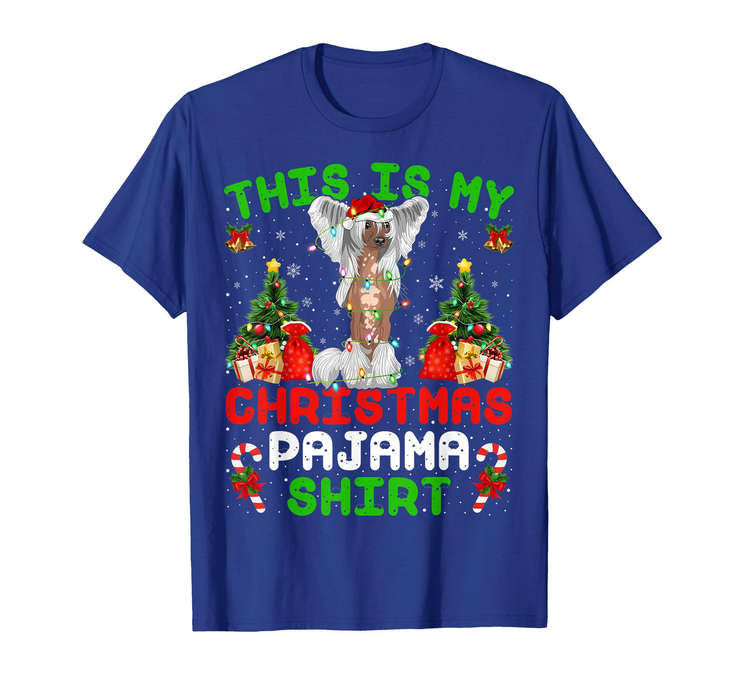 This Is My Christmas Pajama Shirt Chinese Crested Christmas T-Shirt