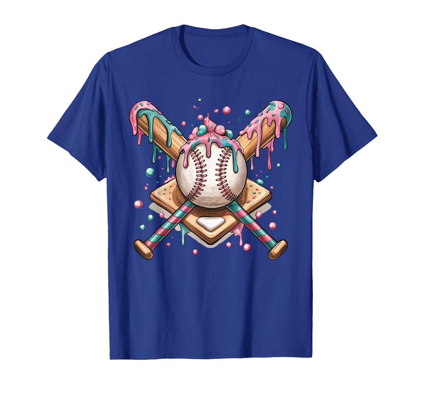 Cool Sport Baseball Home Plate Drip With Sprinkles Drip T-Shirt