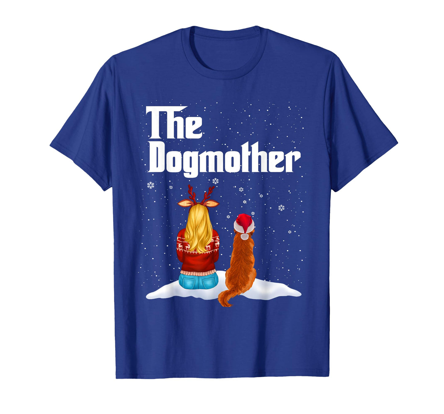 The Dogmother Golden Retriever Dog Mom Christmas Puppy Xmas T-Shirt