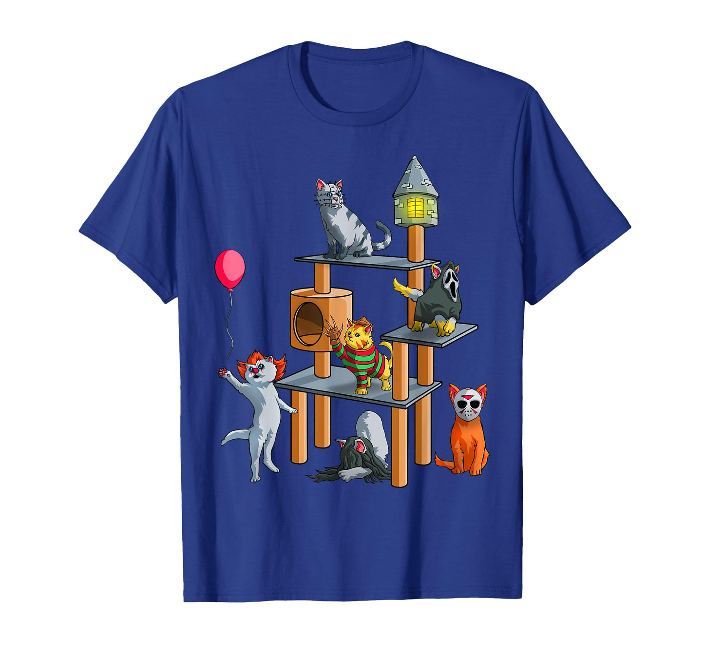 Funny Cat Horror Movies Cute Halloween for Cat Kitty Lovers T-Shirt