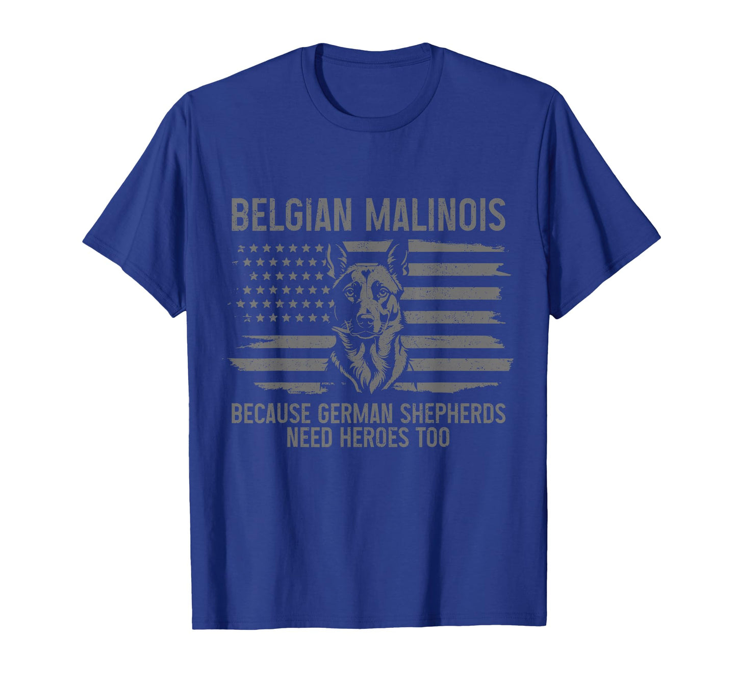 Belgian Malinois Dad Funny Dog Lover American Flag Patriotic T-Shirt