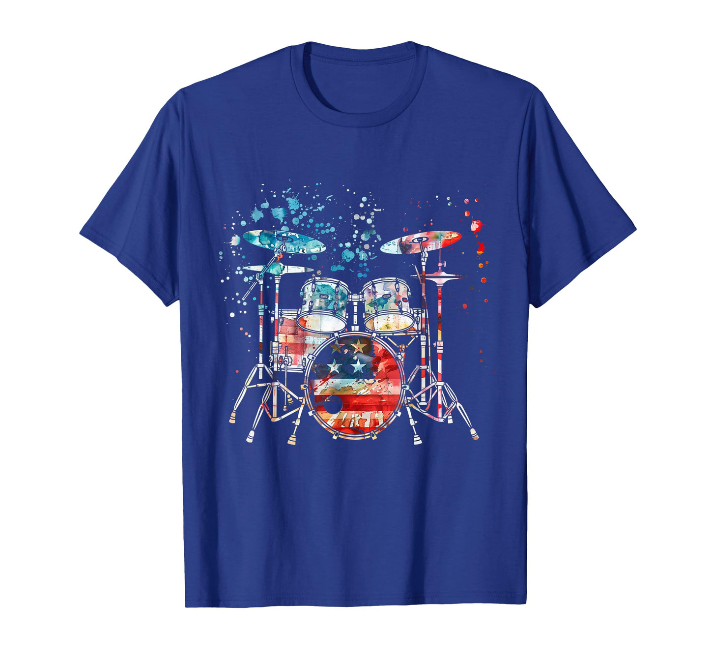 Drummer US Flag Drum Set Country Music Patriotic T-Shirt