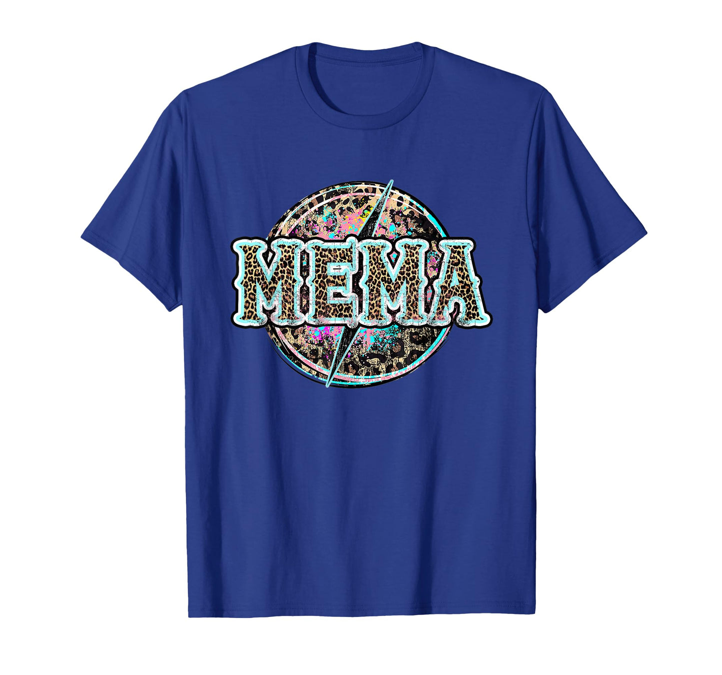 Mema Lightning Bolt Leopard Cheetah Print Western T-Shirt