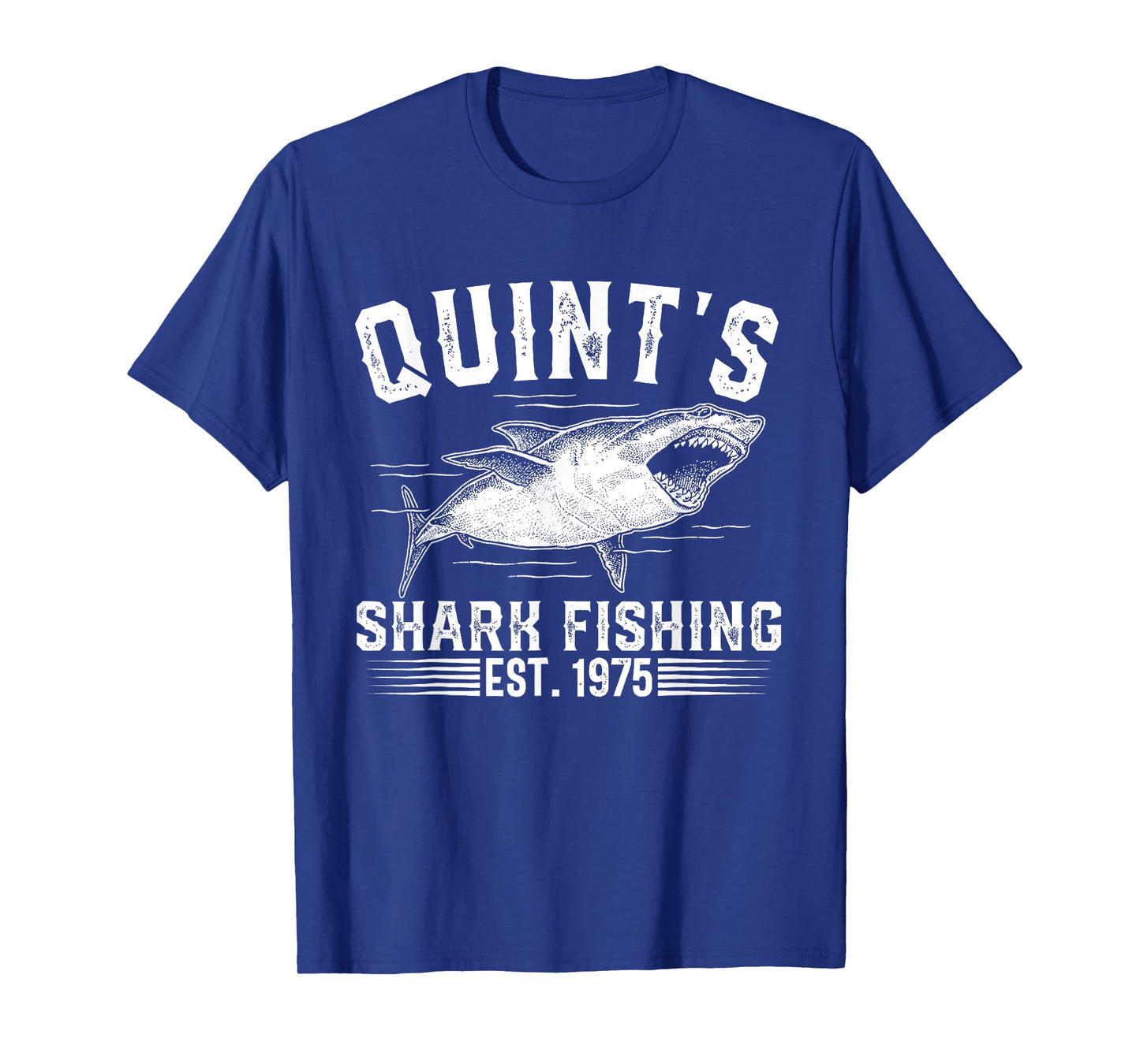 Vintage Quint's Shark Fishing 1975 Retro Fishing Day T-Shirt