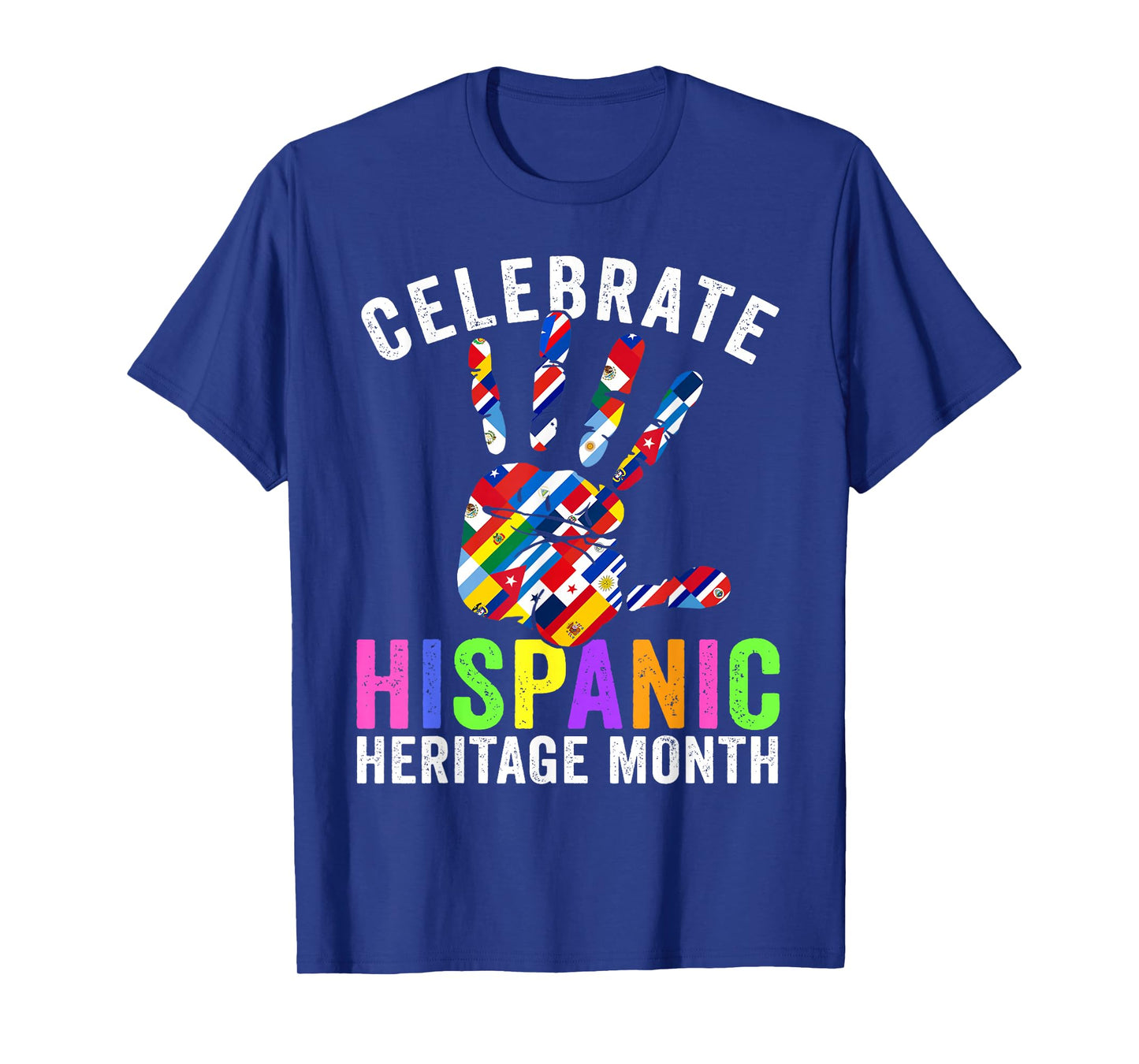 Celebrate Hispanic Heritage Month All Countries Heart Hands T-Shirt