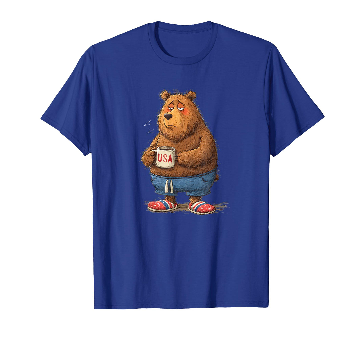 Amazing Bear with US Mug for a Cool Morning Look T-Shirt