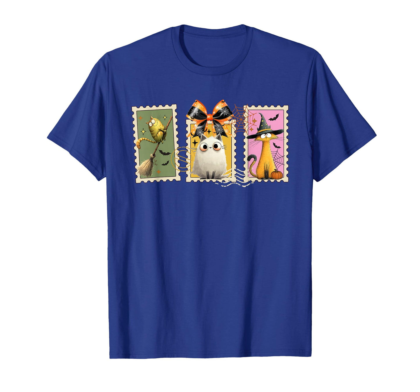 Funny Witch Salem Black Cats 1692 Halloween Postage Stamp T-Shirt