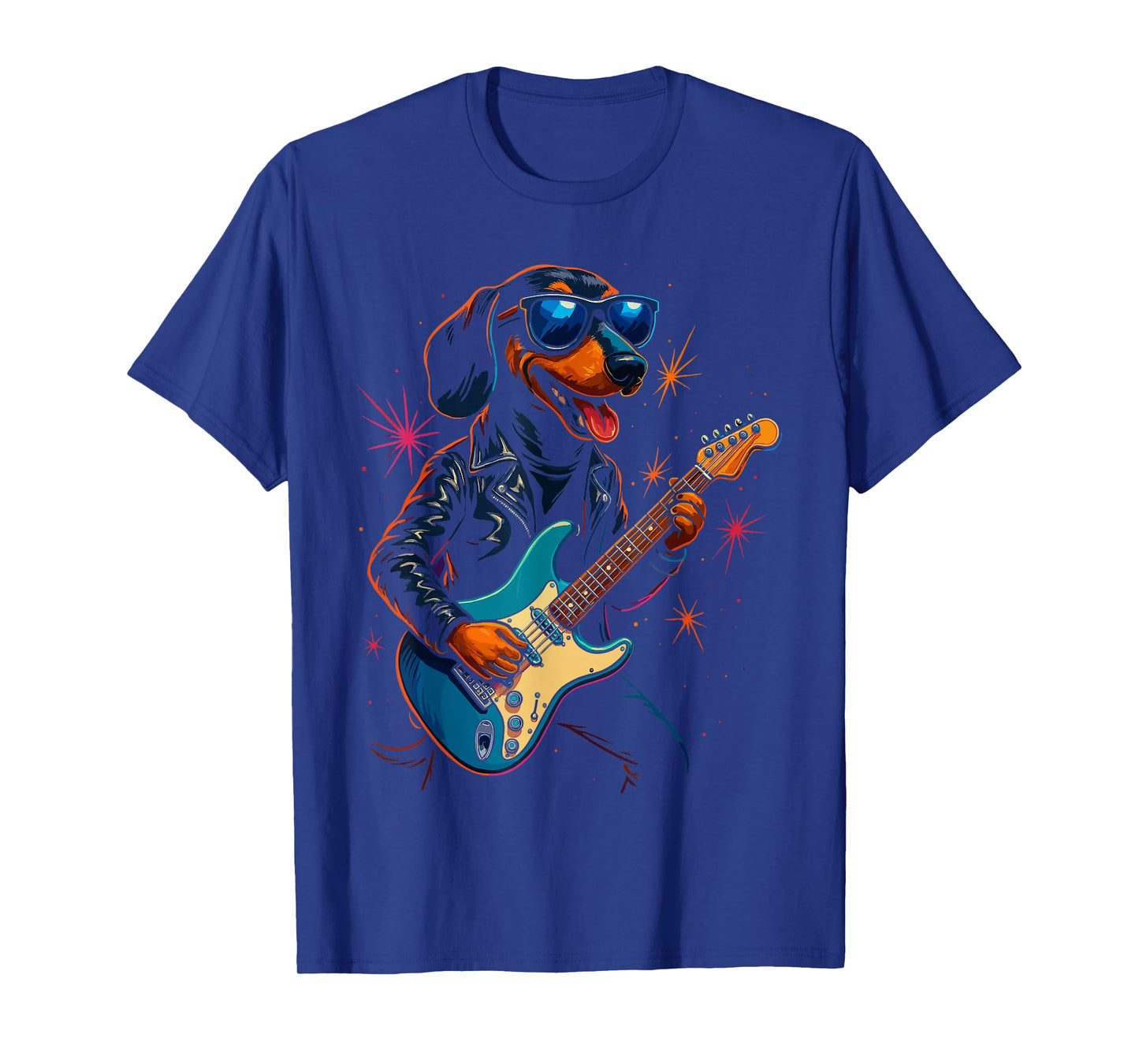 Dachshund Dog Guitar Shirt, Funny Rock and Roll Weenie Dog T-Shirt