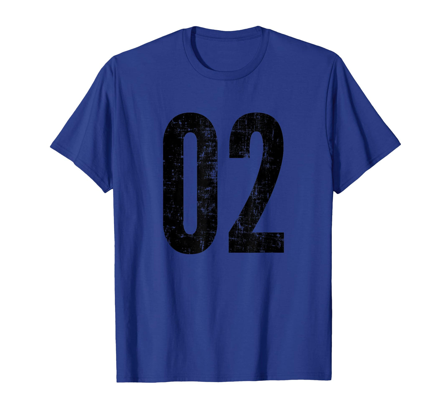 Number 02 Distressed Vintage Sport Team Practice Training T-Shirt