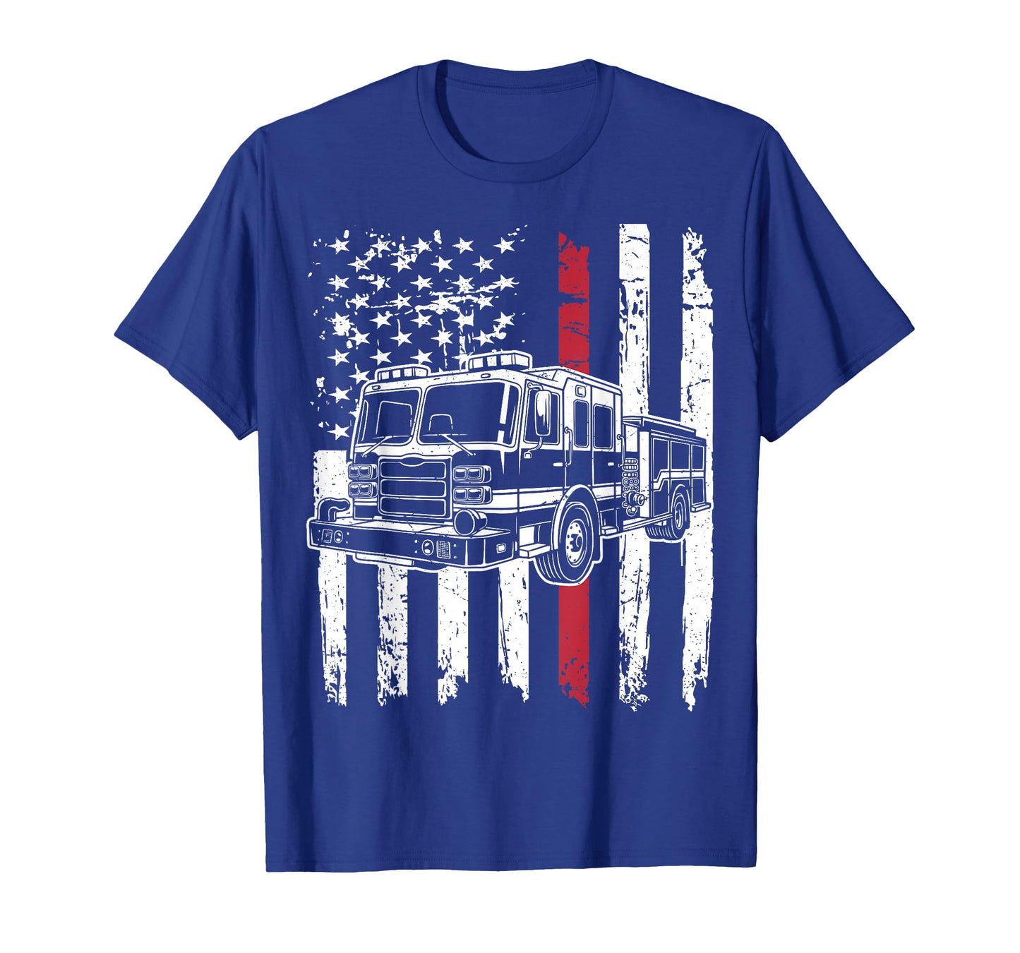 Firetruck USA Flag Firefighter Firemen Fire Rescuer T-Shirt