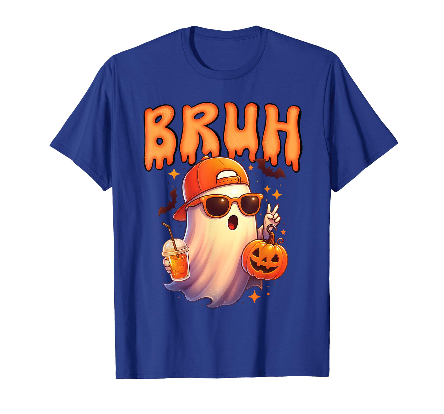 Funny Bruh Meme Spooky Cute Ghost Halloween Kids Toodlers T-Shirt