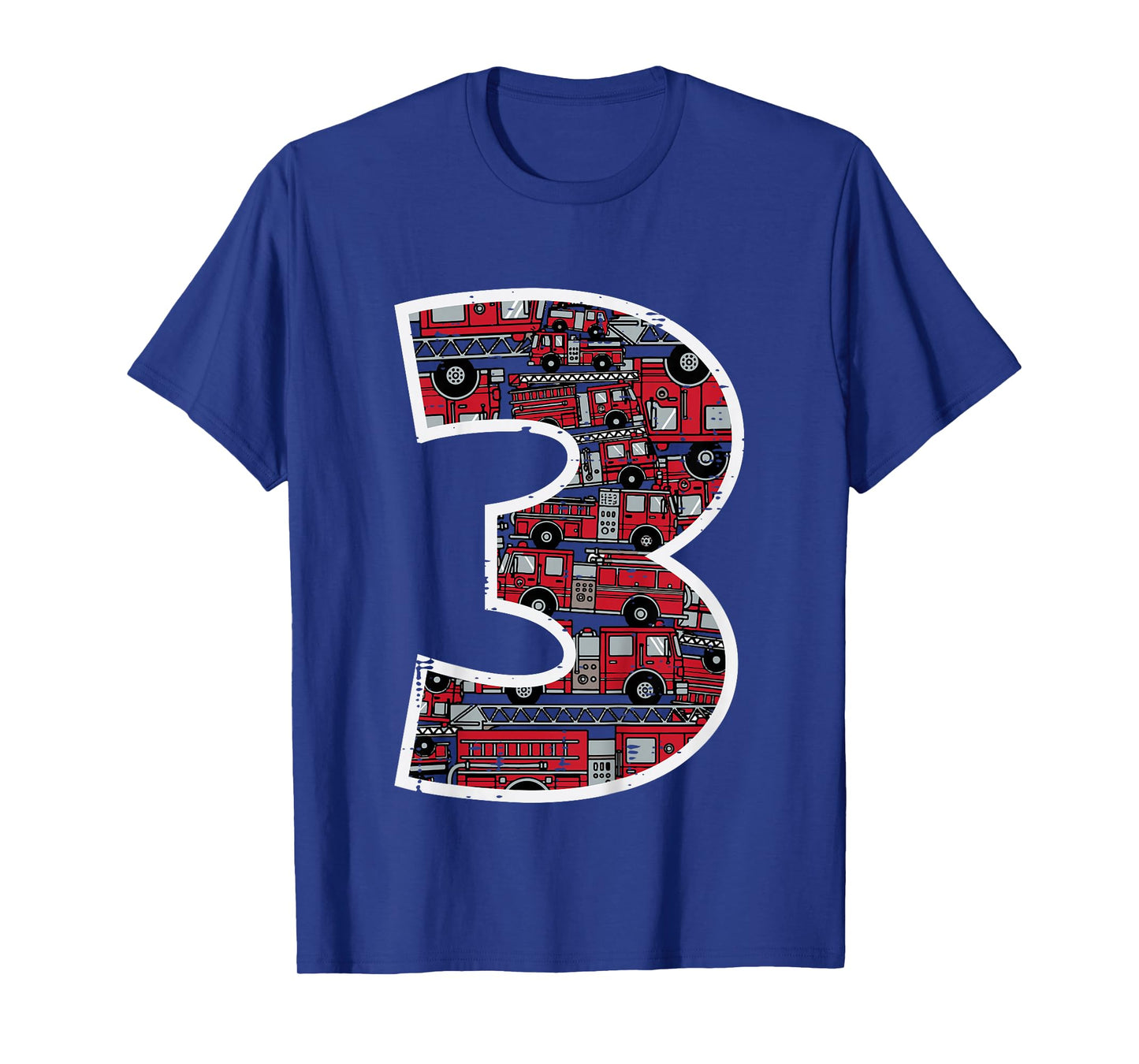 Kids 3rd Birthday 3 Firetrucks Firefighter Fireman Bday Boys Kids T-Shirt