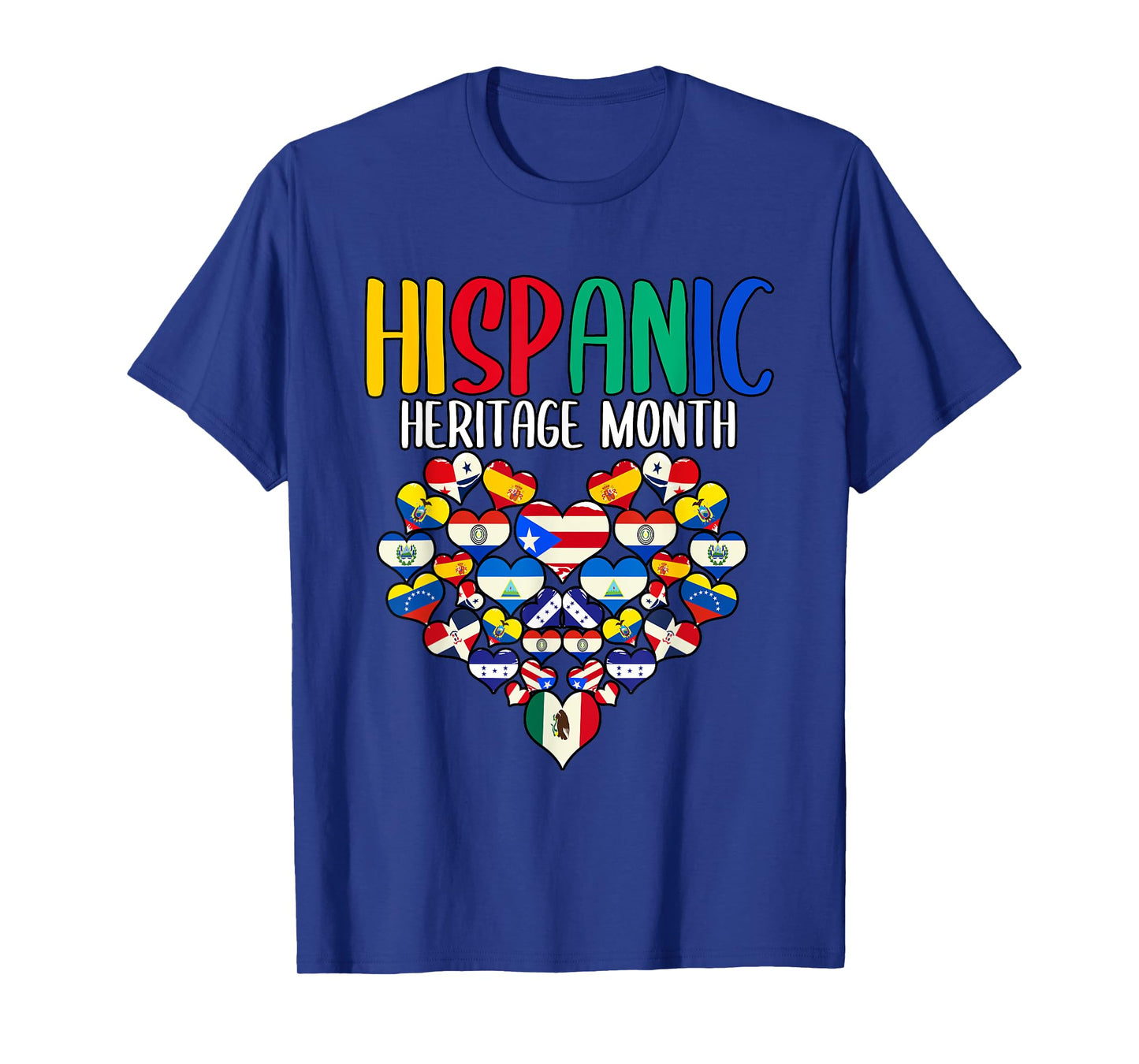 Hispanic Heritage Month All Countries Flags Heart T-Shirt