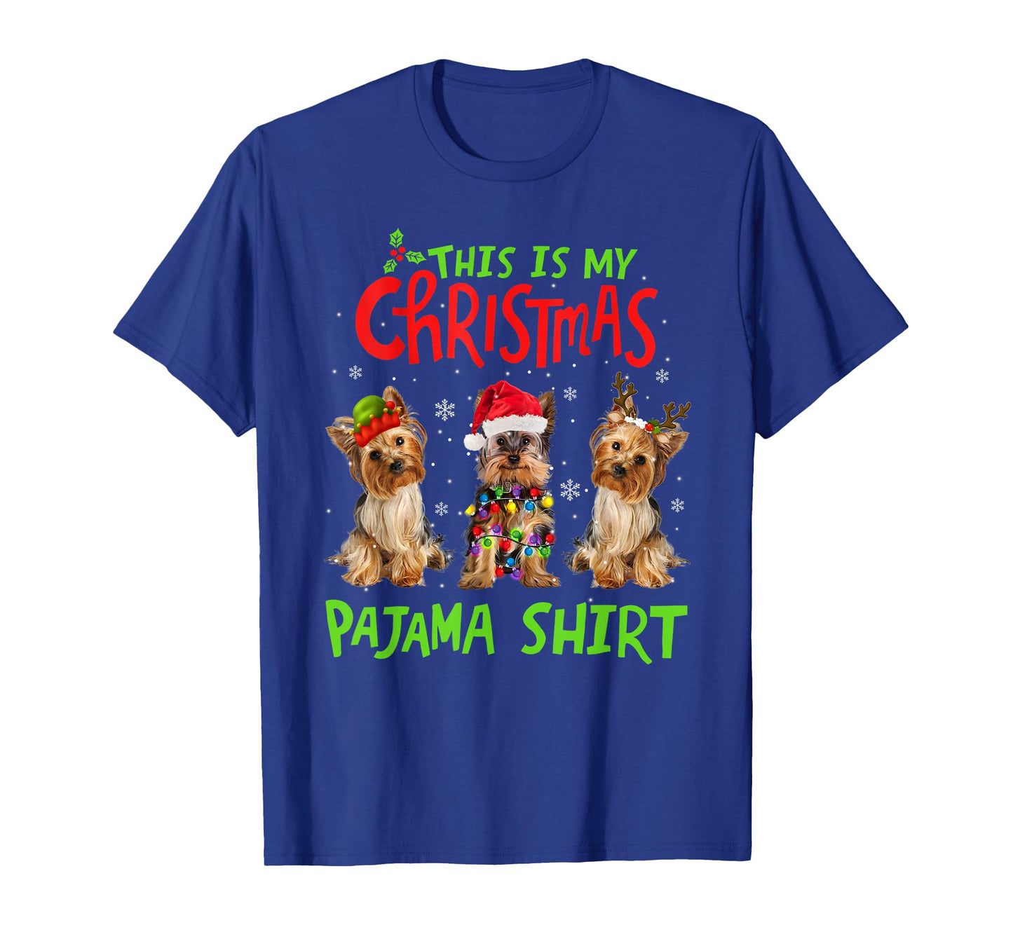 This Is My Christmas Pajama Yorkie Dog Funny Xmas T-Shirt