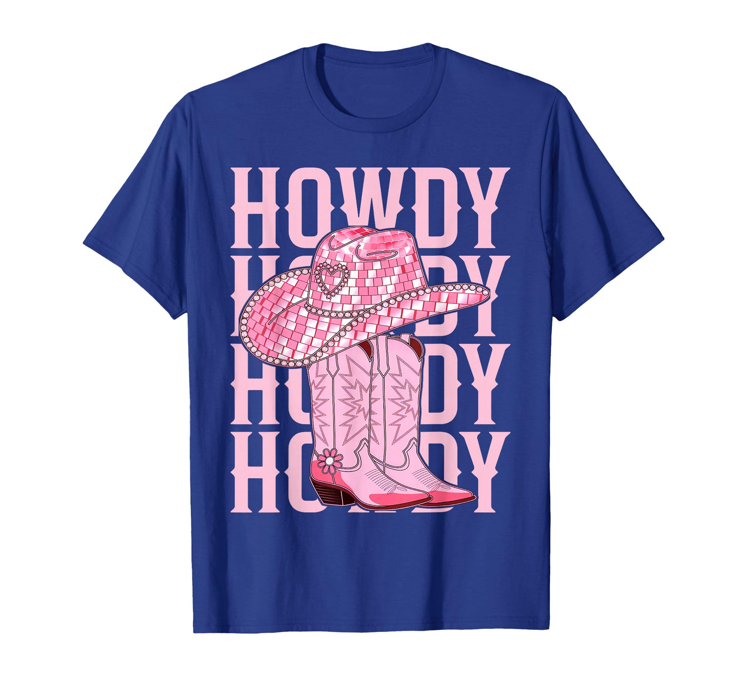 Howdy Southern Western Girl Country Rodeo Pink Cowgirl Disco T-Shirt