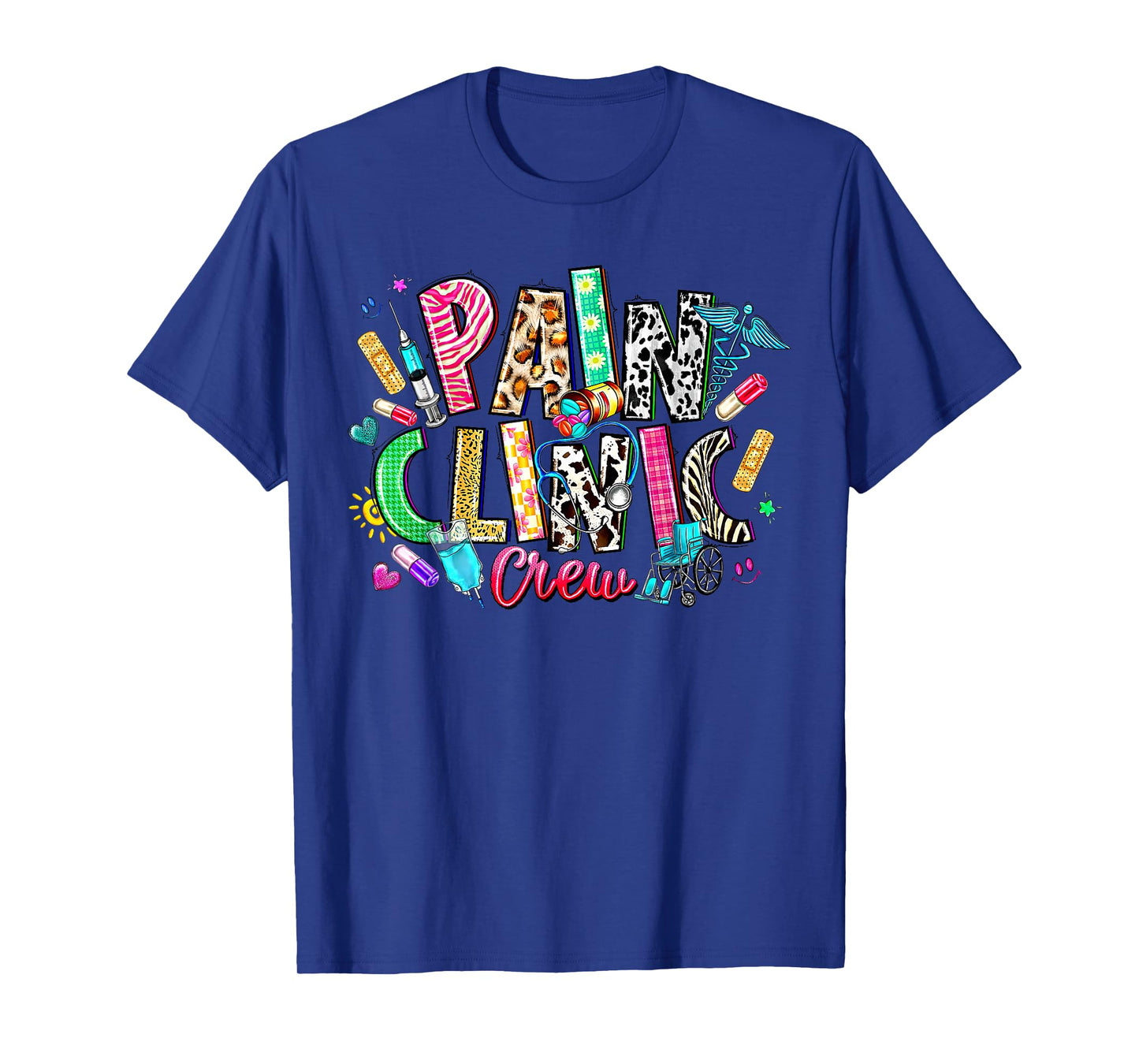 Retro Leopard Pain Clinic Crew Nurse Pain Management Nurse T-Shirt