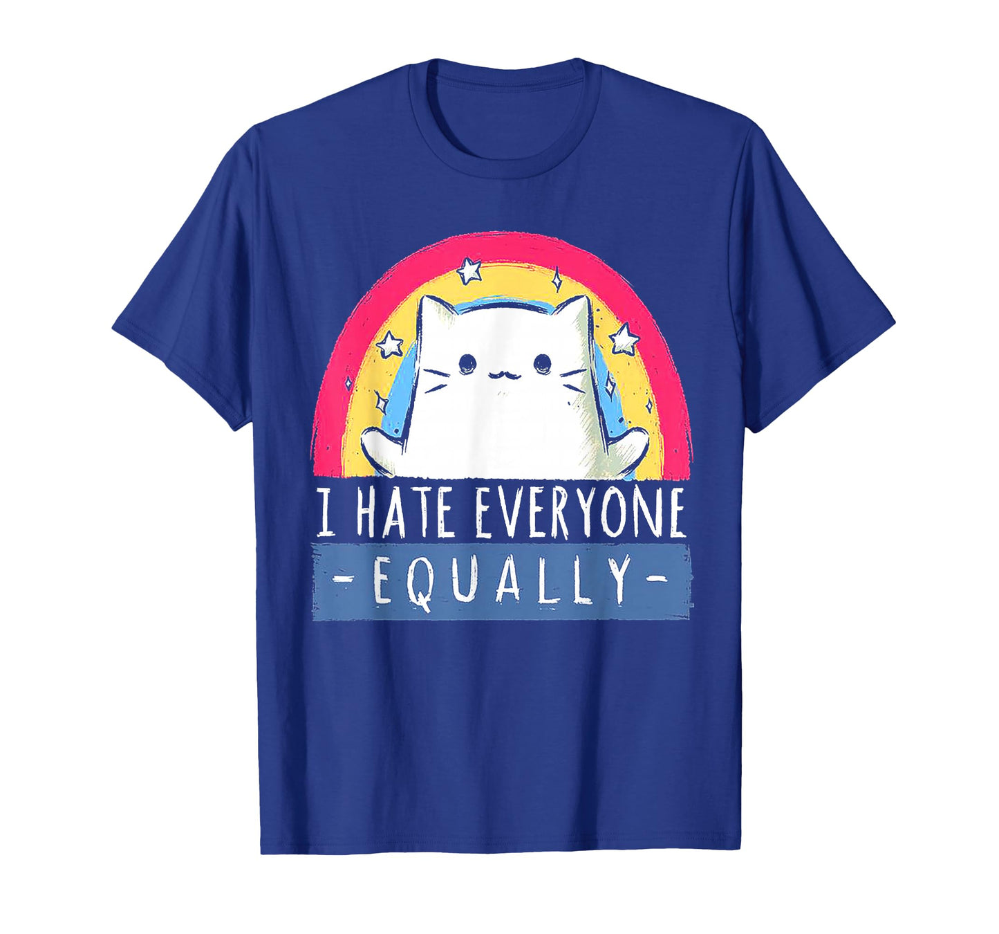I Hate Everyone Equally Rainbow Cat T-Shirt