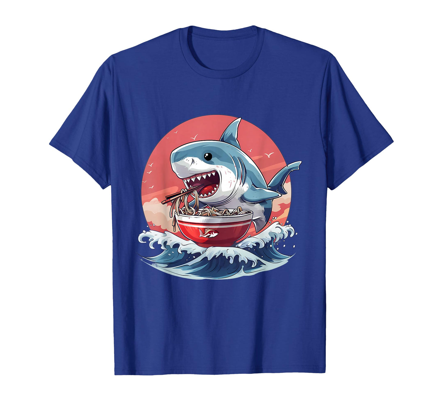 Sea Animal Japanese Noodles Shark Eating Ramen Noodles T-Shirt
