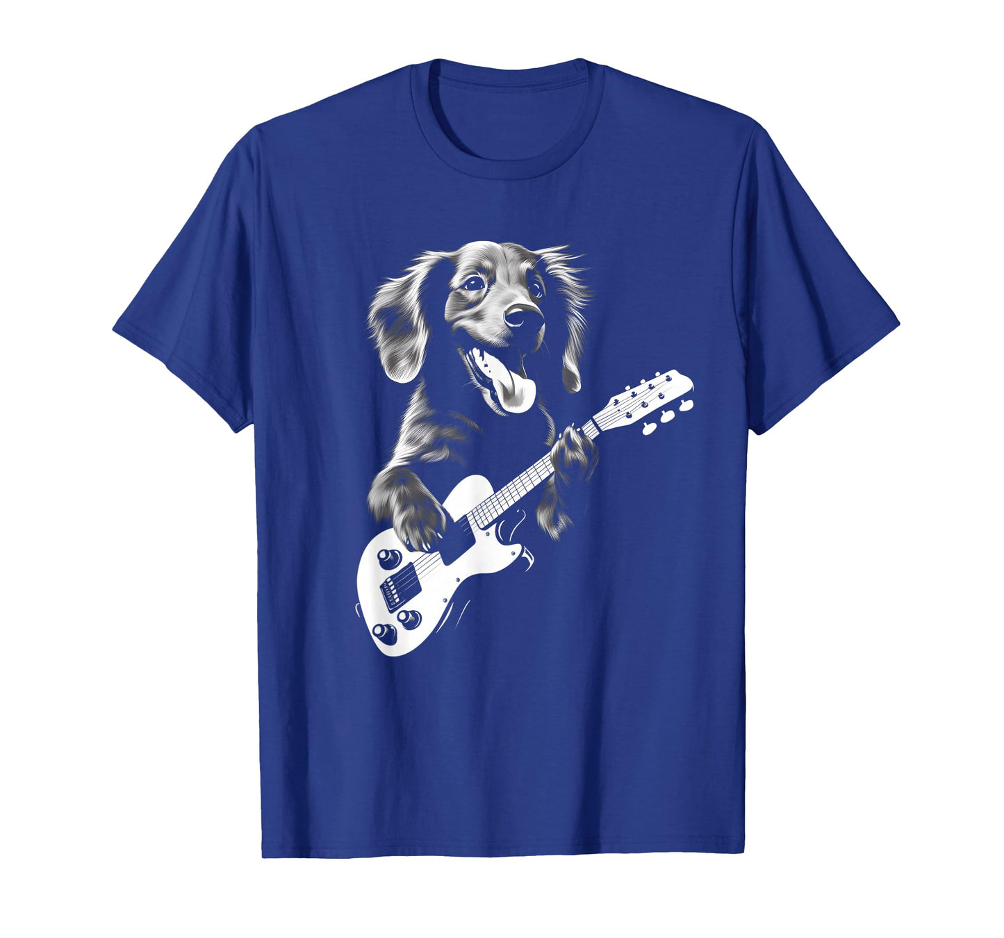 Dachshund Playing Guitar - Funny Guitar Dog T-Shirt