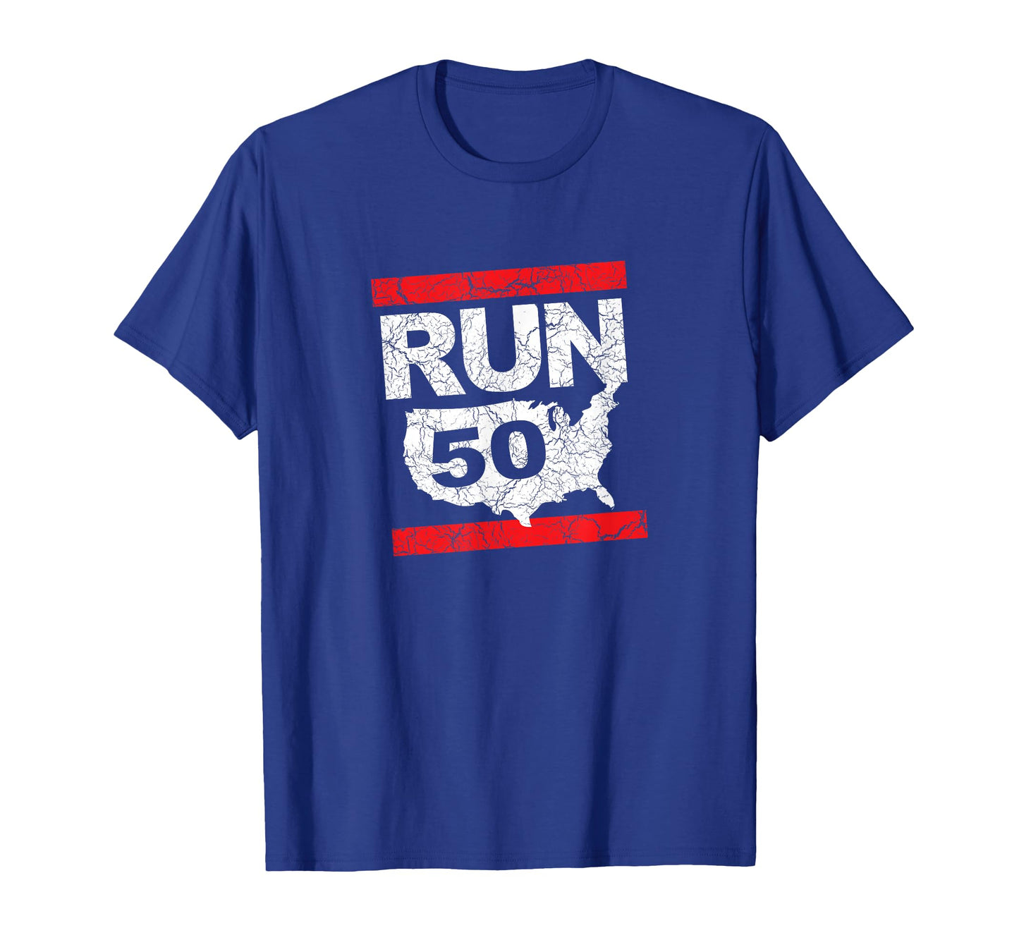 RUN 50 States Marathon Fanatic Runner Running Inspired T-Shirt