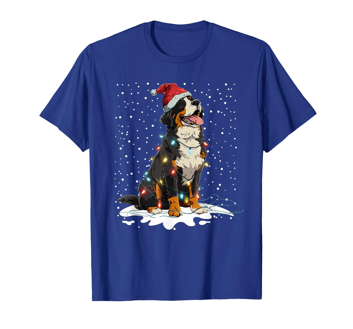 Bernese Mountain Dog Christmas Lights Pajama Men Women Kids T-Shirt