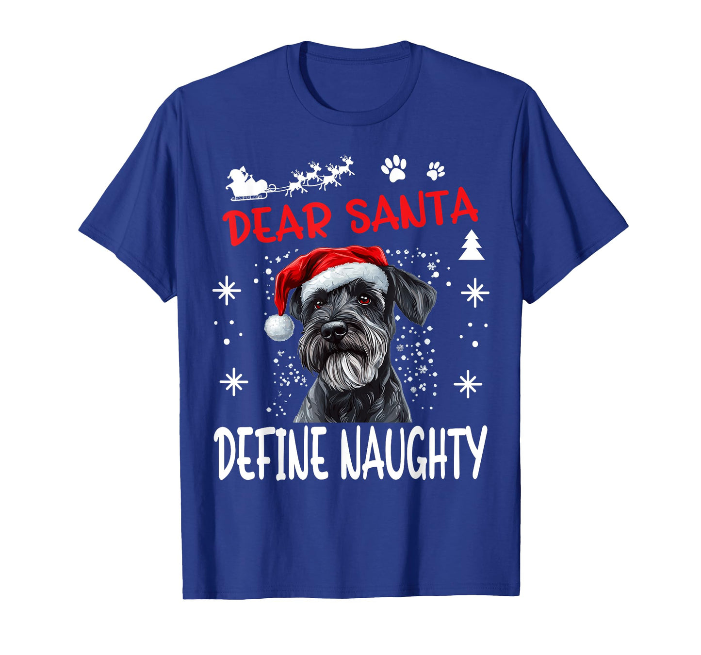 Cute Standard Schnauzer Dog Christmas Dear Santa Define T-Shirt