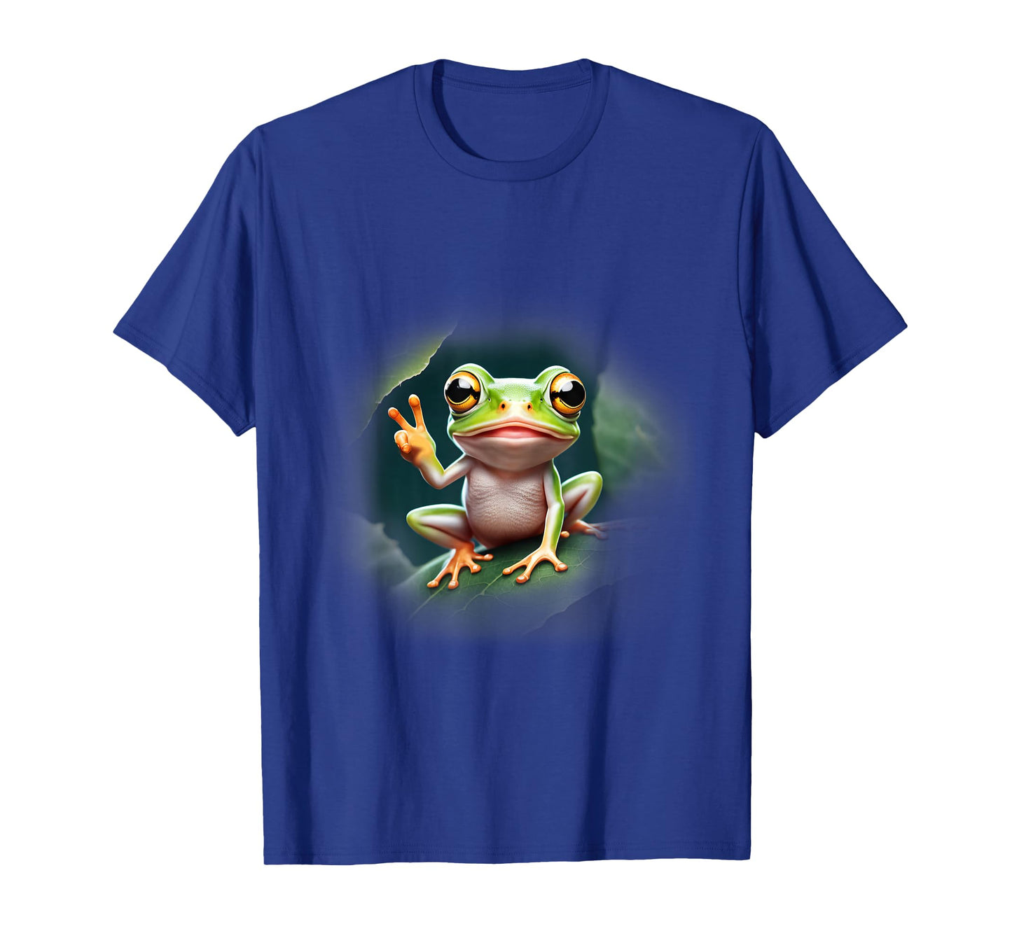 Cute Tree Frog Giving Peace Sign Funny T-Shirt
