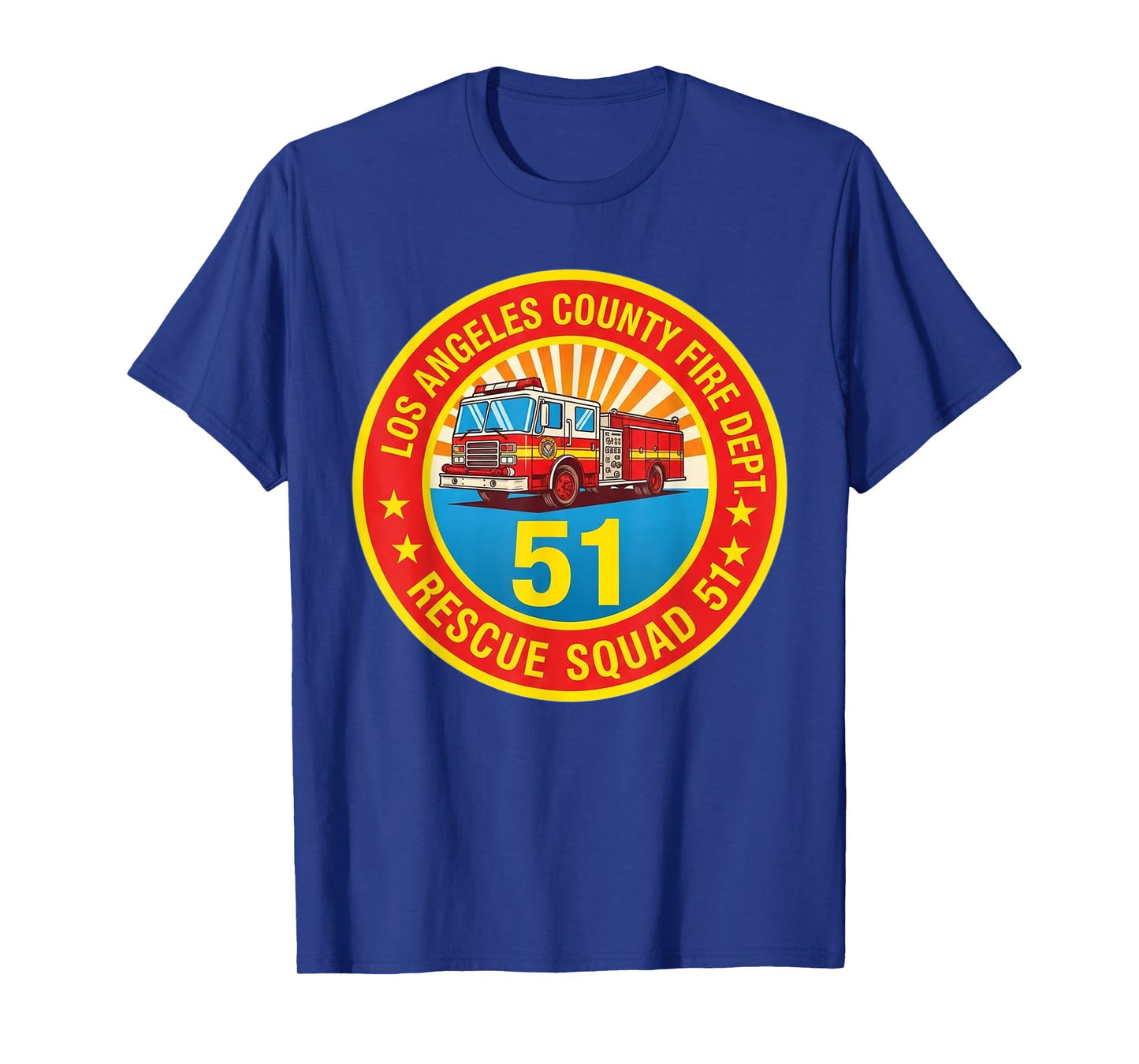 Vintage Emergency Squad 51 Truck Classic Firefighter Pride T-Shirt