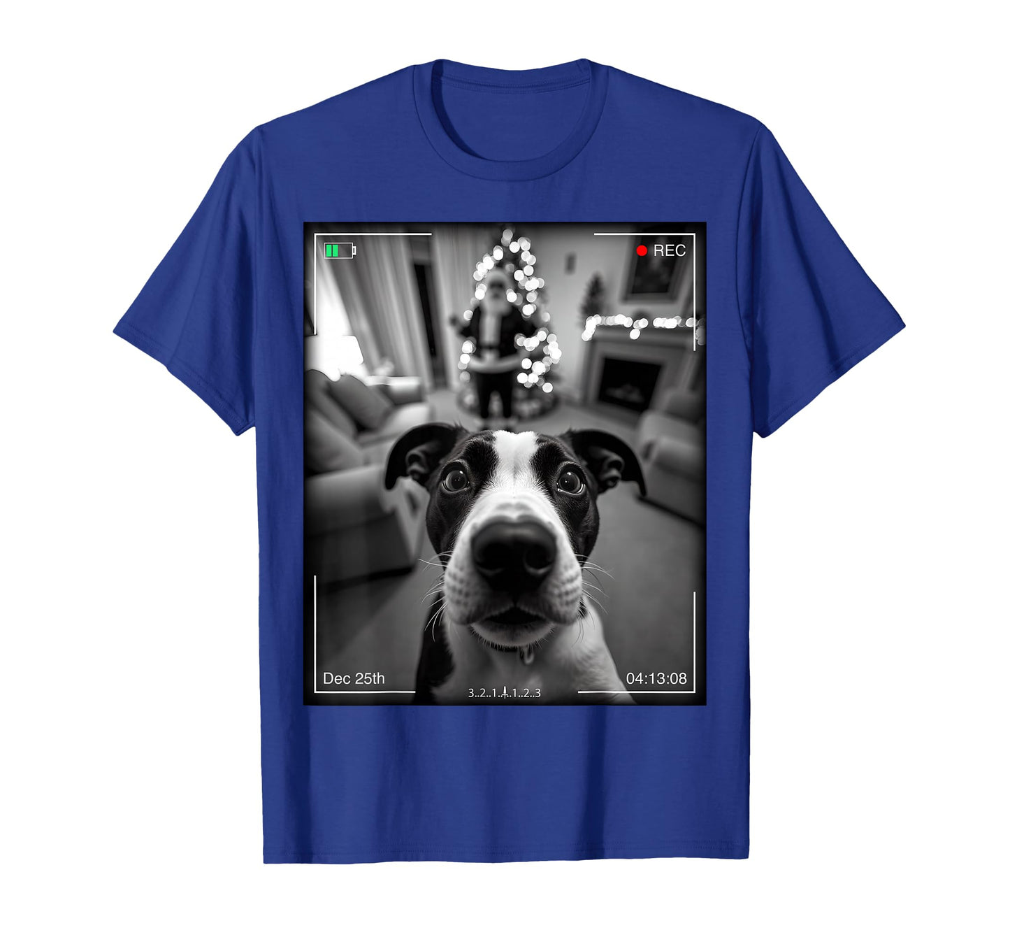 American Staffordshire Terrier Catches Santa On Camera Xmas T-Shirt