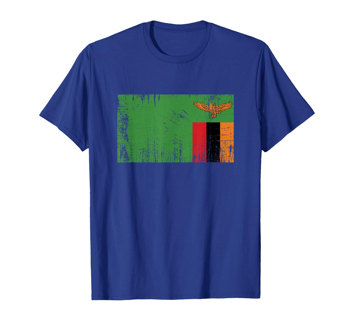 Retro Vintage Zambian Banner Flag Zambia Fan T-Shirt