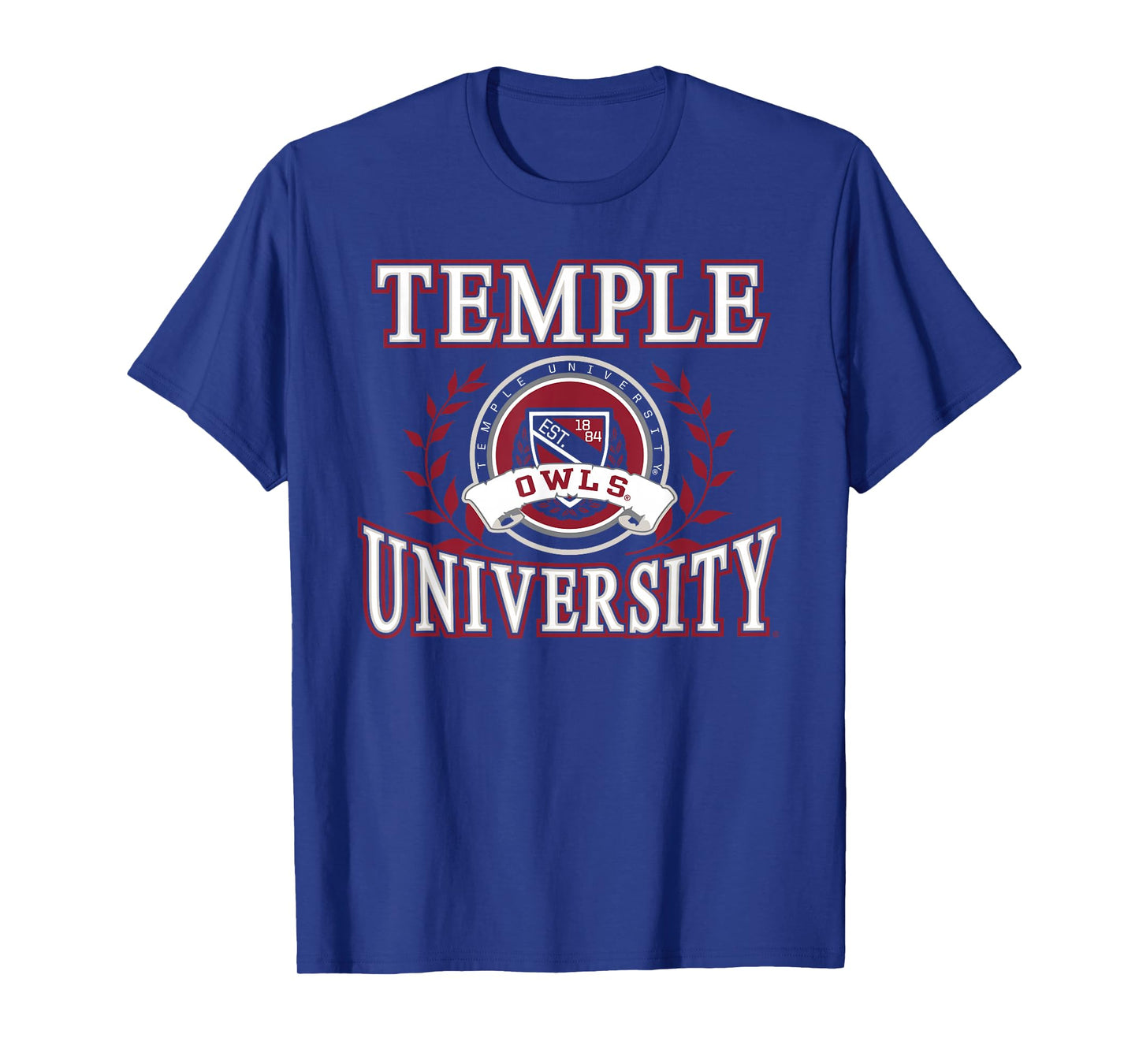 Temple Owls Laurels Black Officially Licensed T-Shirt