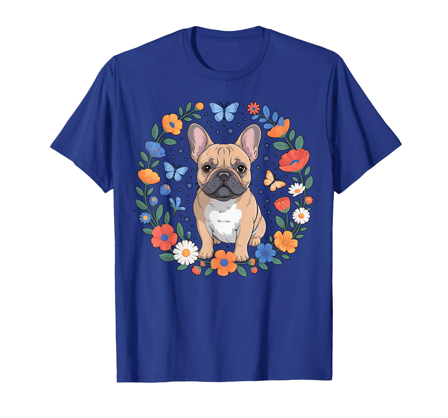 French Bulldog Floral Wreath T-Shirt