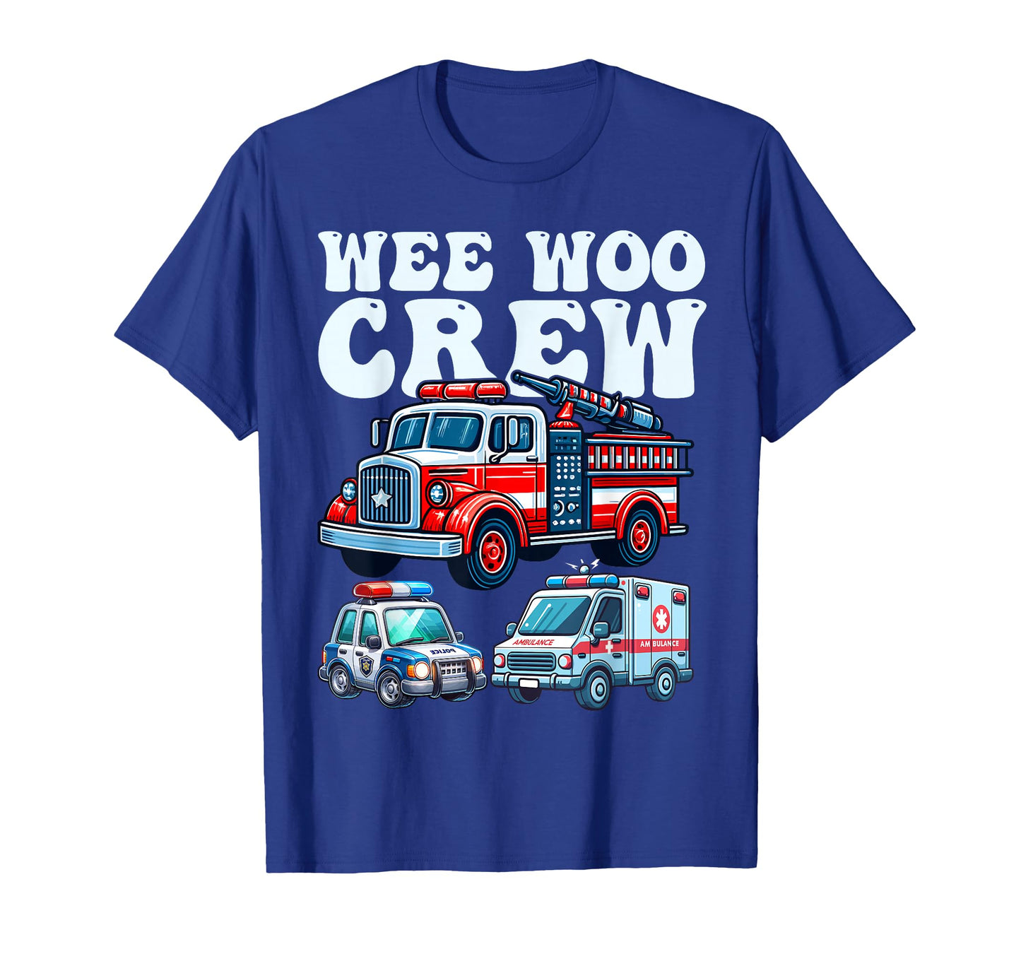 funny Wee Woo Crew Ambulance Firetruck Police Car for Kids T-Shirt