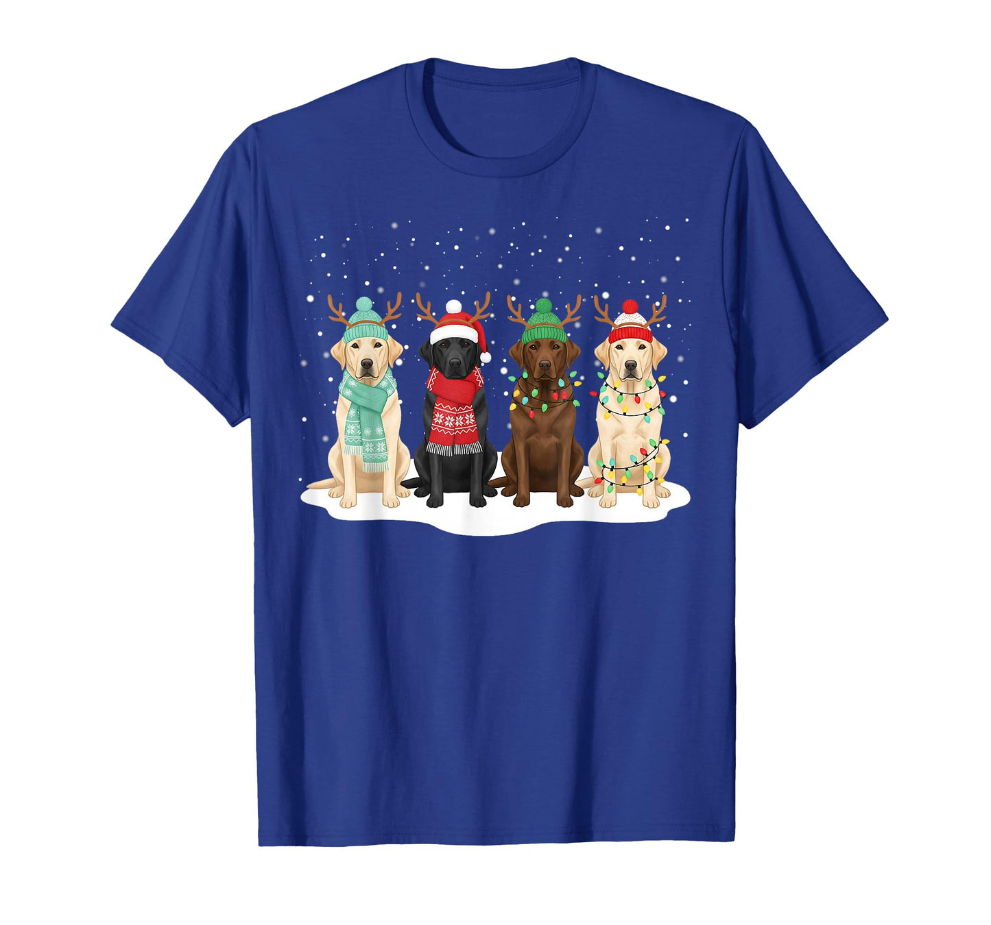 Black Lab Labrador Dog Christmas Crew Matching Family Xmas T-Shirt