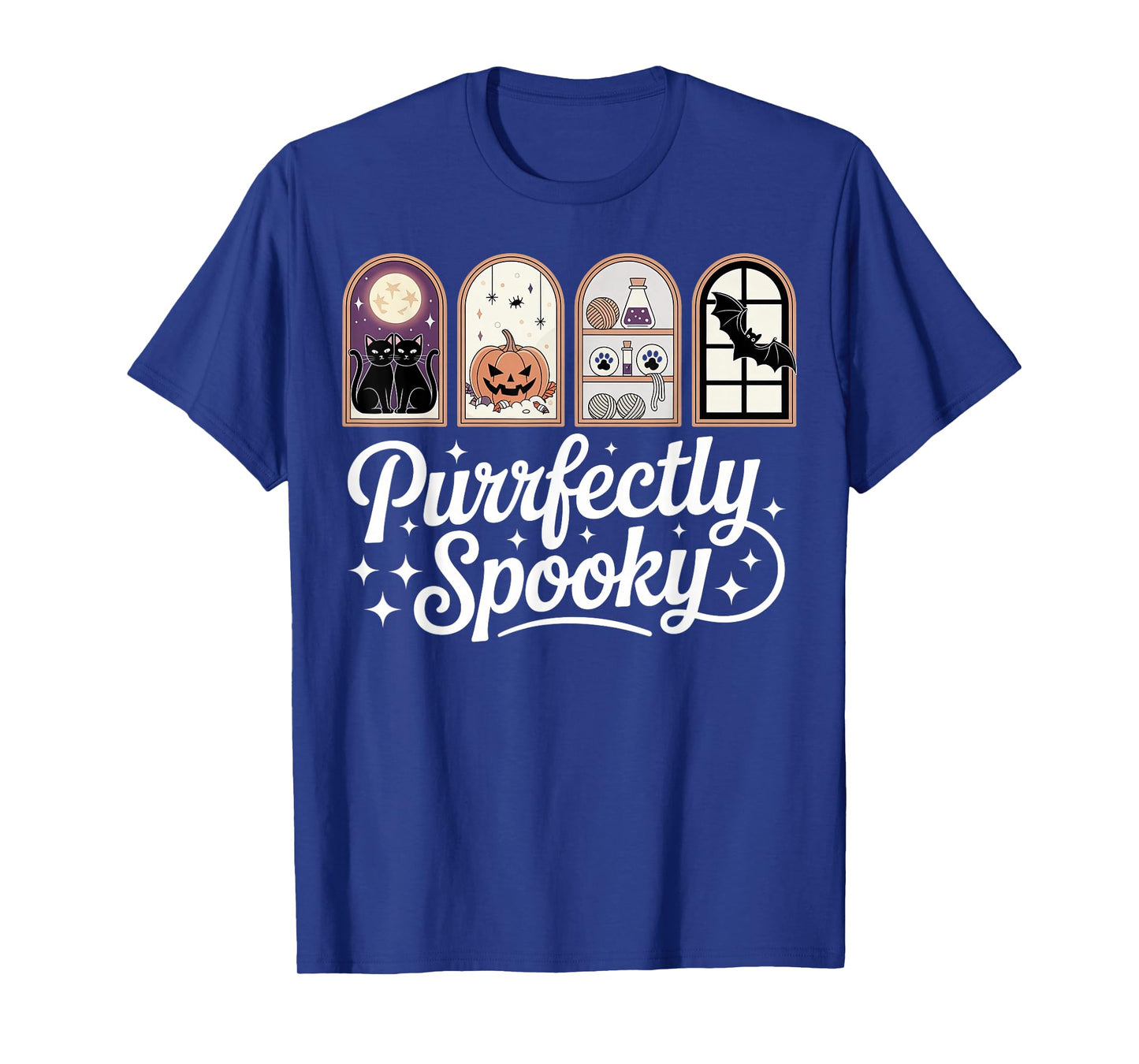 Retro Cat Lady Cute Victorian Halloween Purrfectly Spooky T-Shirt