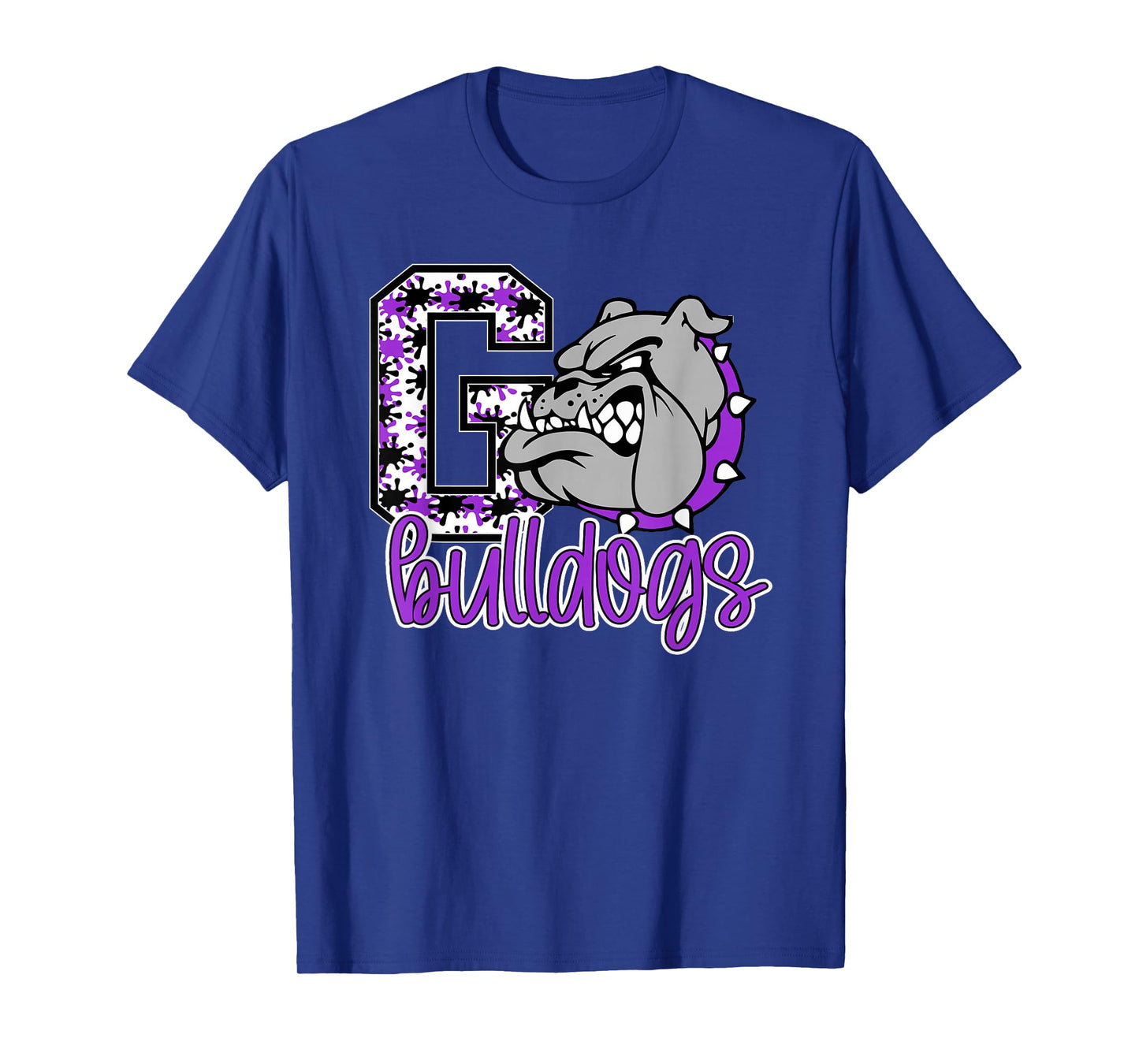 Go Bulldogs Purple Bulldog Pride School Spirit Mascot T-Shirt