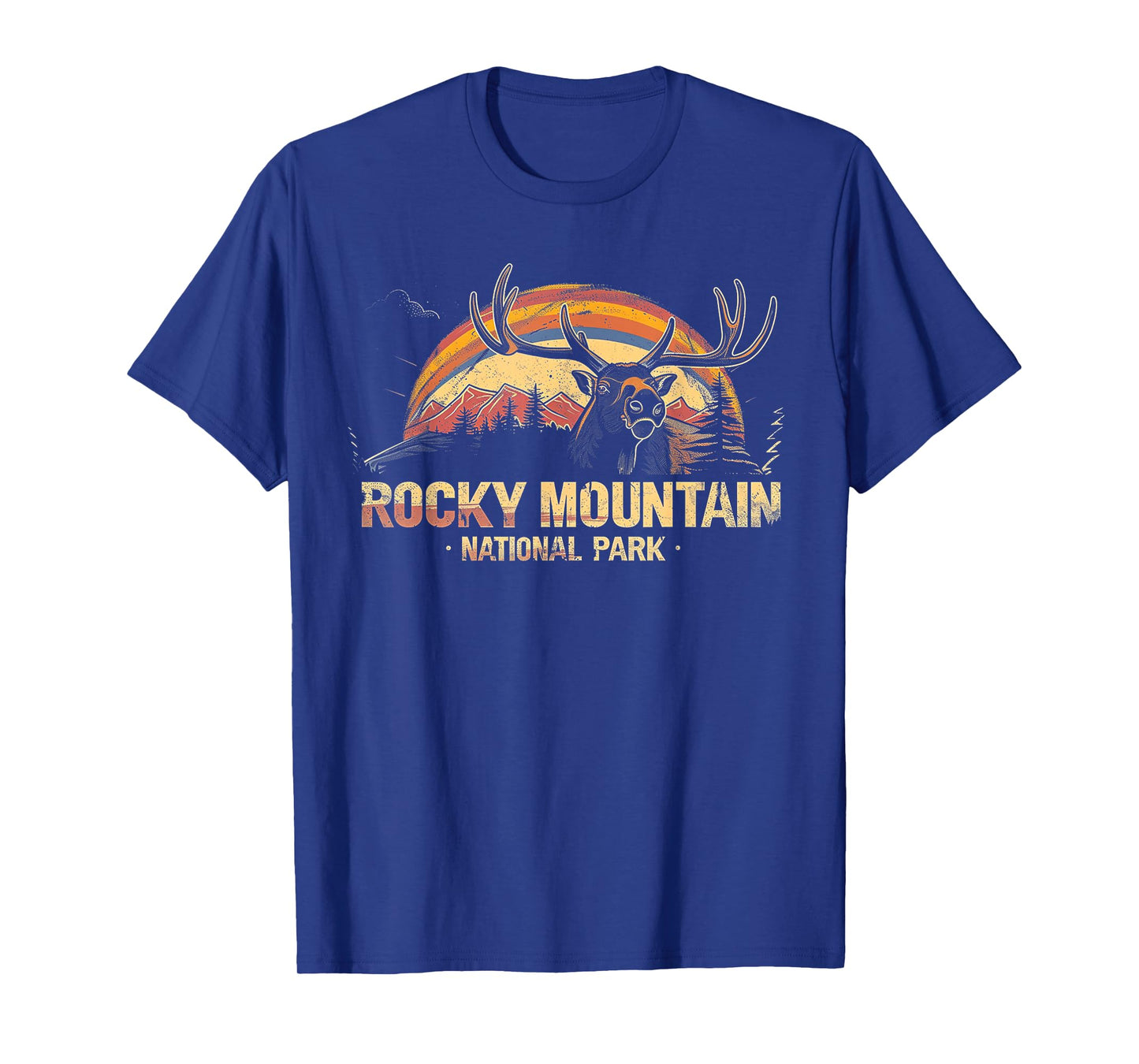 Rocky Mountain US National Park Vintage Men Women Kids Retro T-Shirt