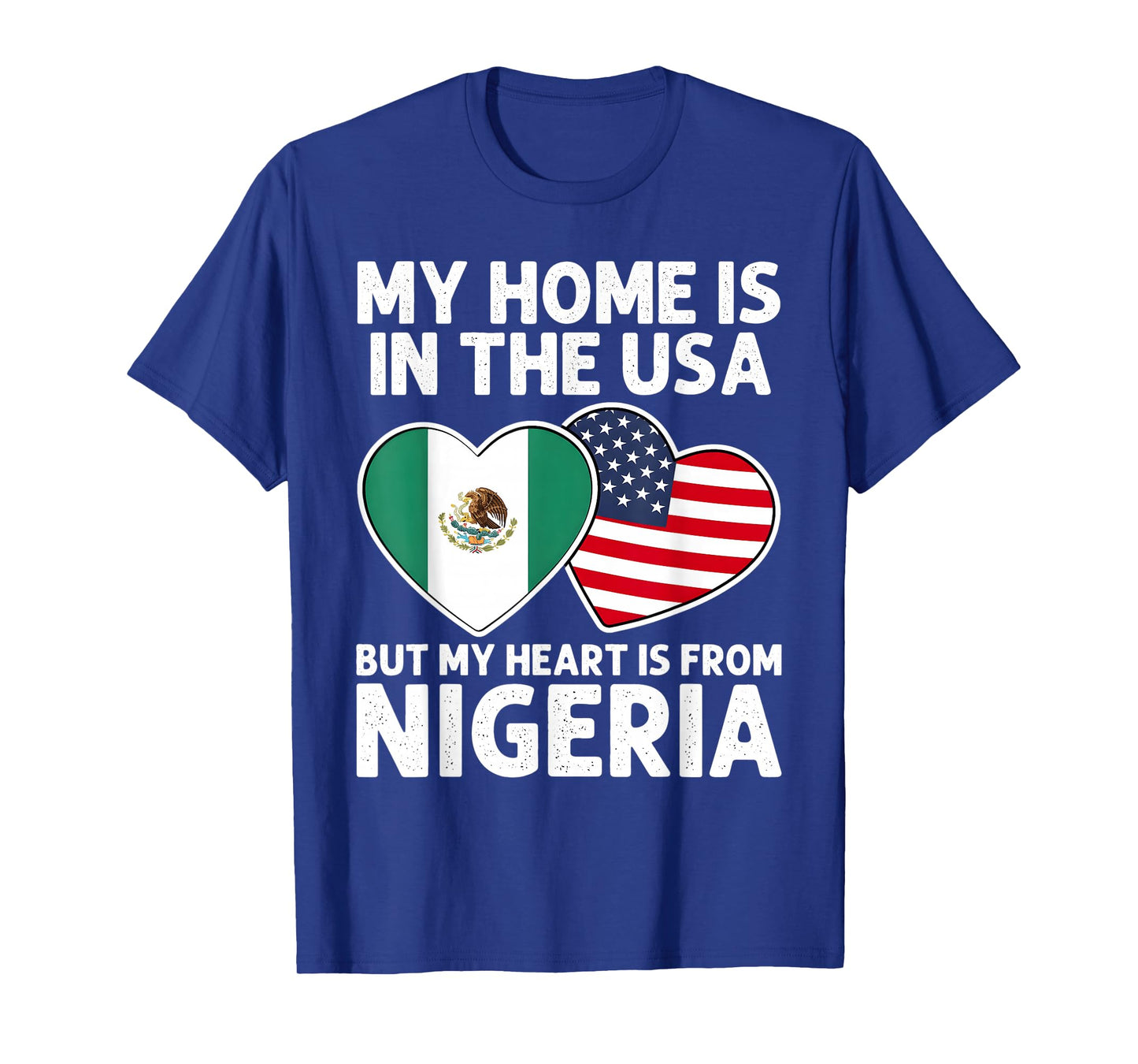 My Home USA My Heart Nigeria Nigerian American Pride Flag T-Shirt
