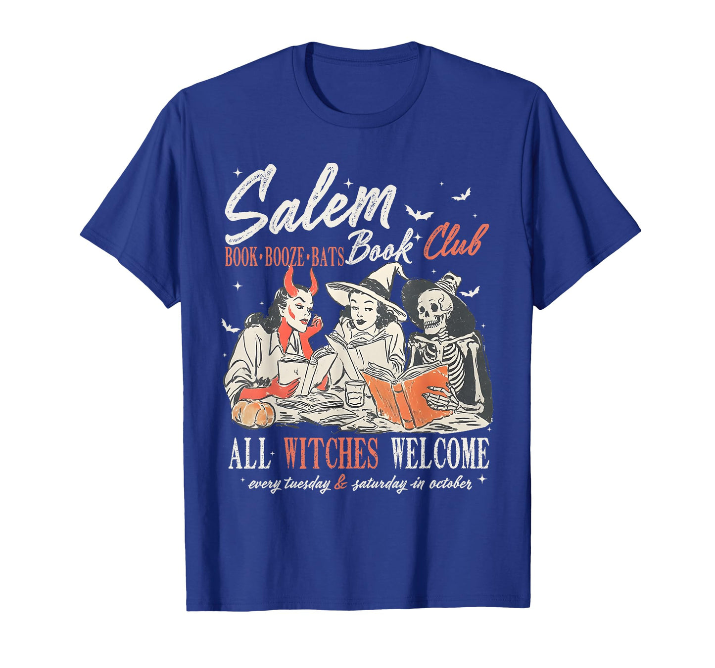 Vintage Salem Book Club Witchy Witch Spooky Season Halloween T-Shirt