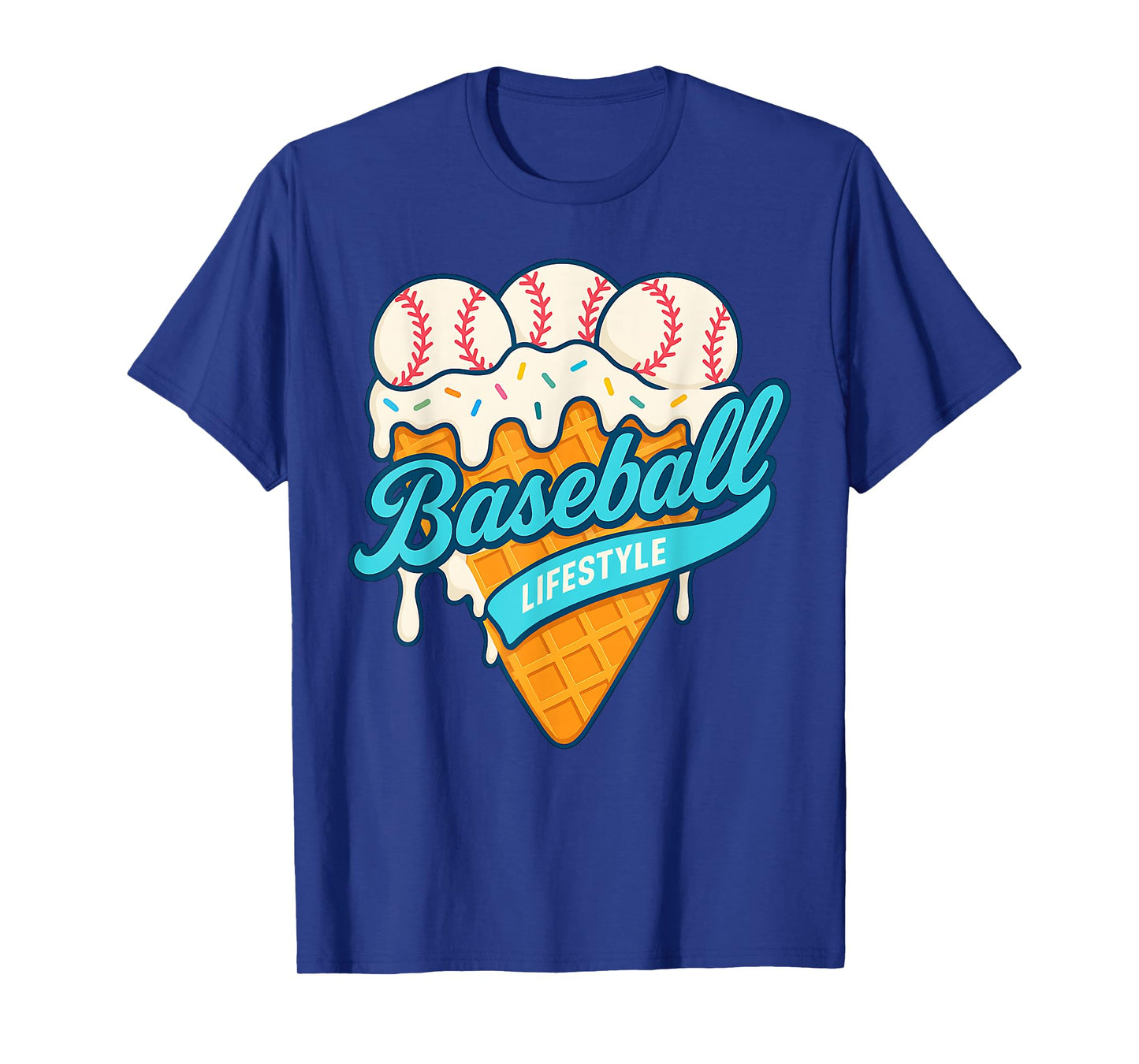 Baseball Lifestyle Home Plate Ice Cream Drip Men Boys Youth T-Shirt