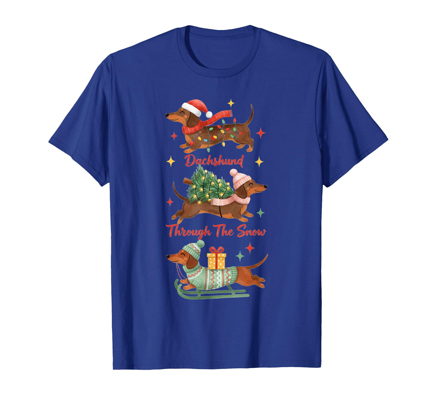 Dachshund Through The Snow Christmas Dachshund Lover Owner T-Shirt