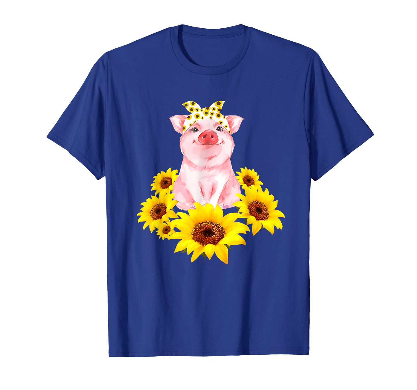Cute Piggy With Sunflower Tiny Pig With Bandana T-Shirt