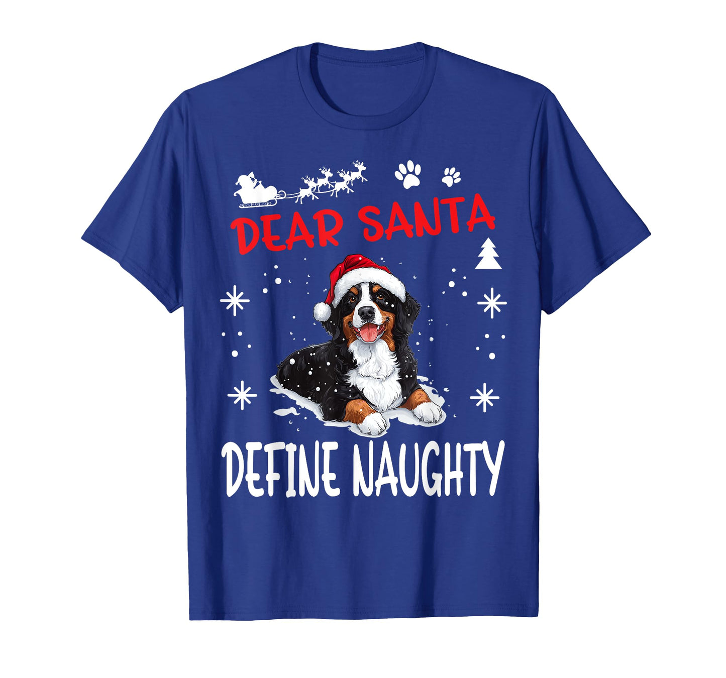 Cute Bernese Mountain Dog Christmas Dear Santa Define T-Shirt