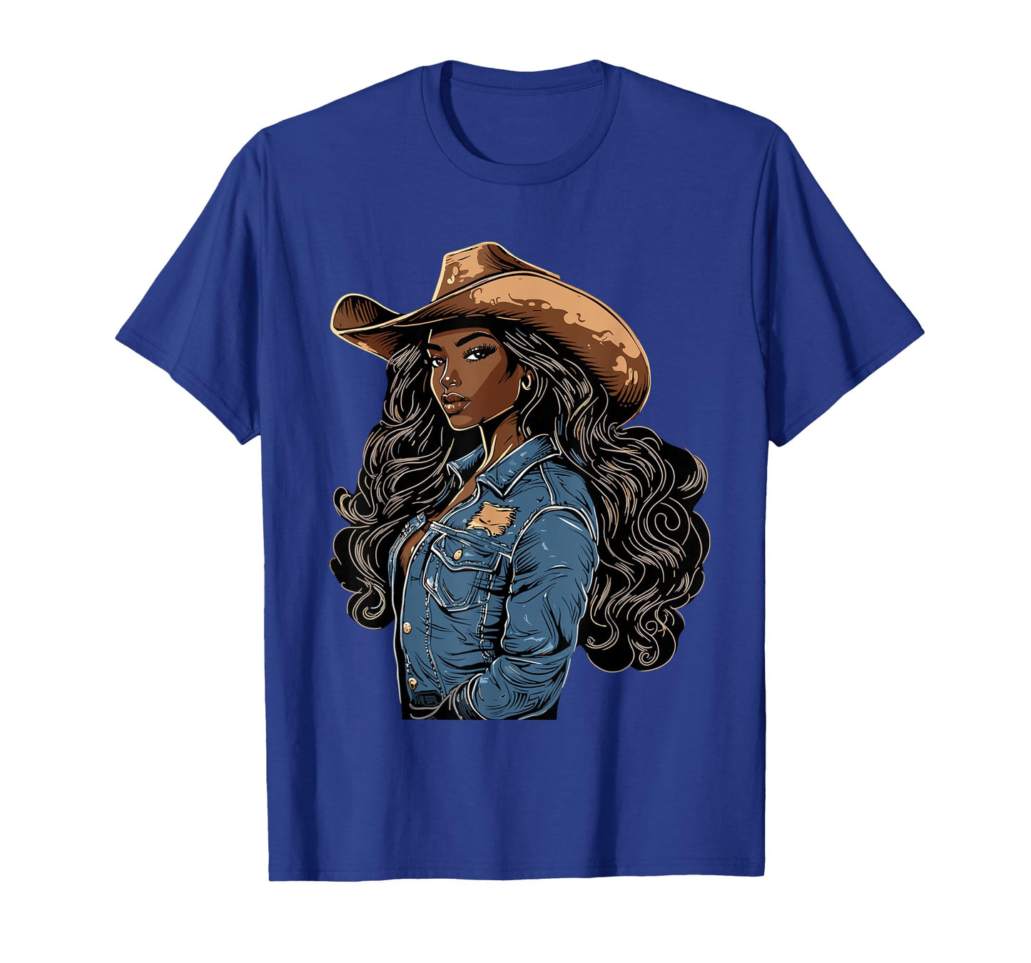 Black African American Cowgirl Western Country Texas Rodeo T-Shirt