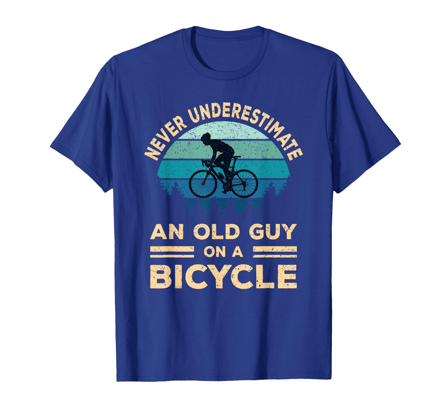 Never Underestimate an Old Guy On A Bicycle Cycling Bike Men T-Shirt