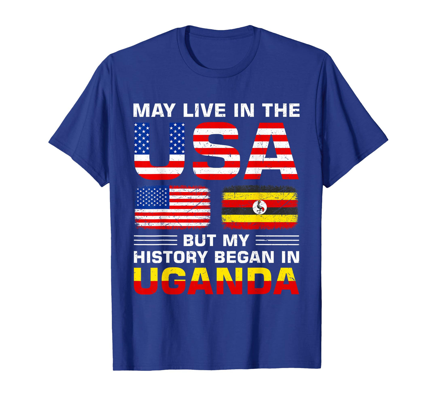 USA Flag America Uganda Flag Ugandan Roots Country T-Shirt