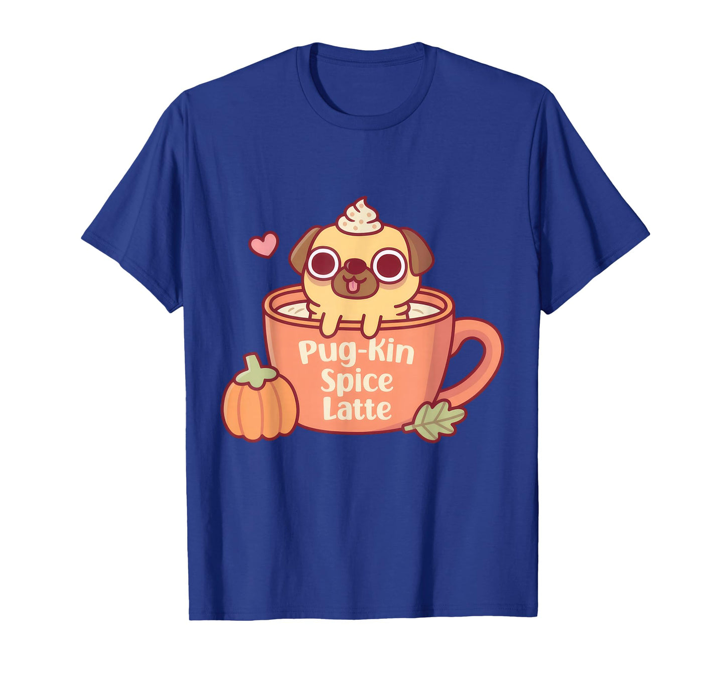 Cute Pug Pugkin Pumpkin Spice Latte Funny Halloween Girl Kid T-Shirt