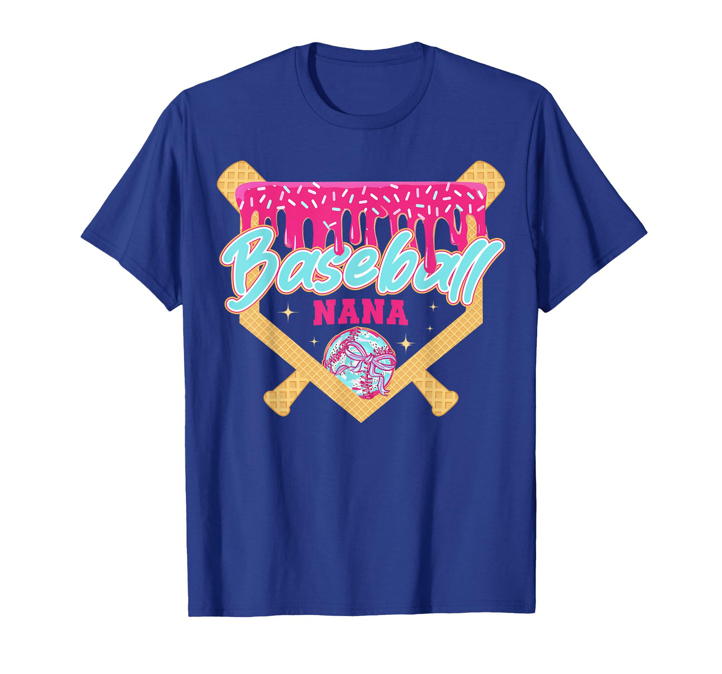 Baseball Nana Drip Ice Cream Baseball Season Mother's Day T-Shirt
